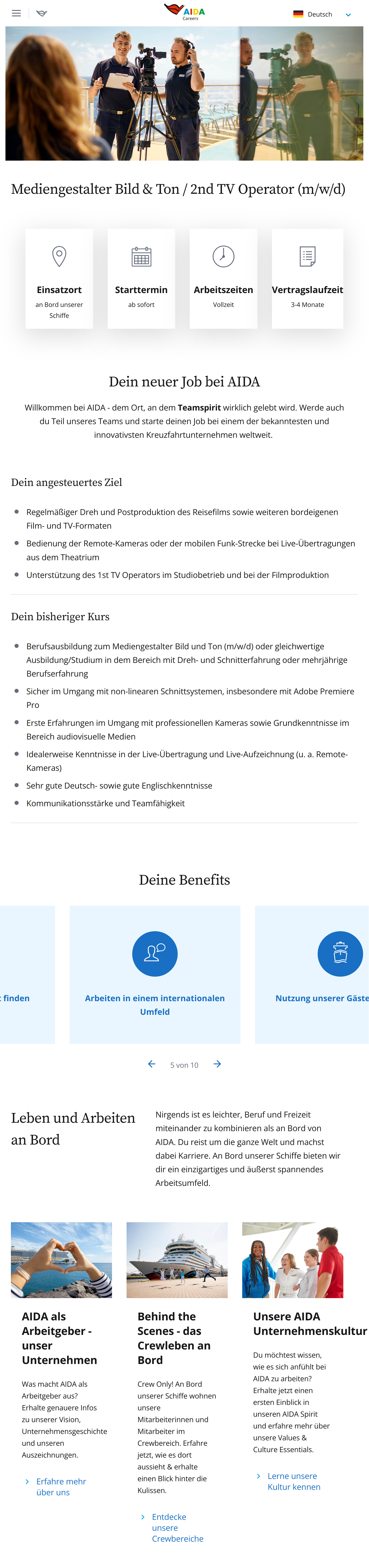 Mediengestalter Bild & Ton / 2nd TV Operator (m/w/d)