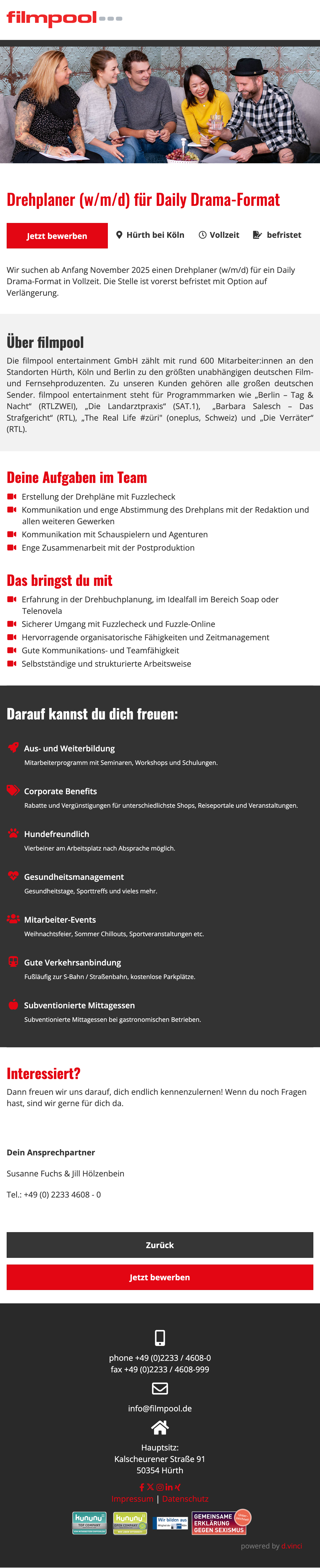 Drehplaner (w/m/d) für Daily Drama-Format