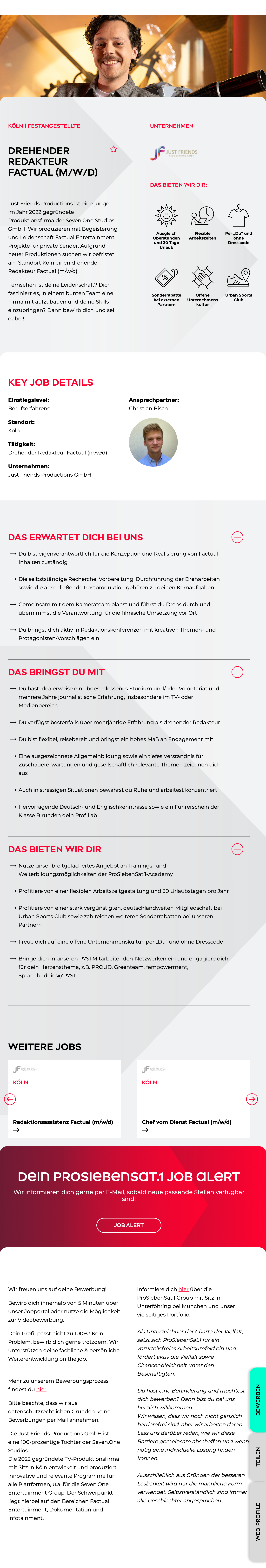 Drehender Redakteur Factual (m/w/d)