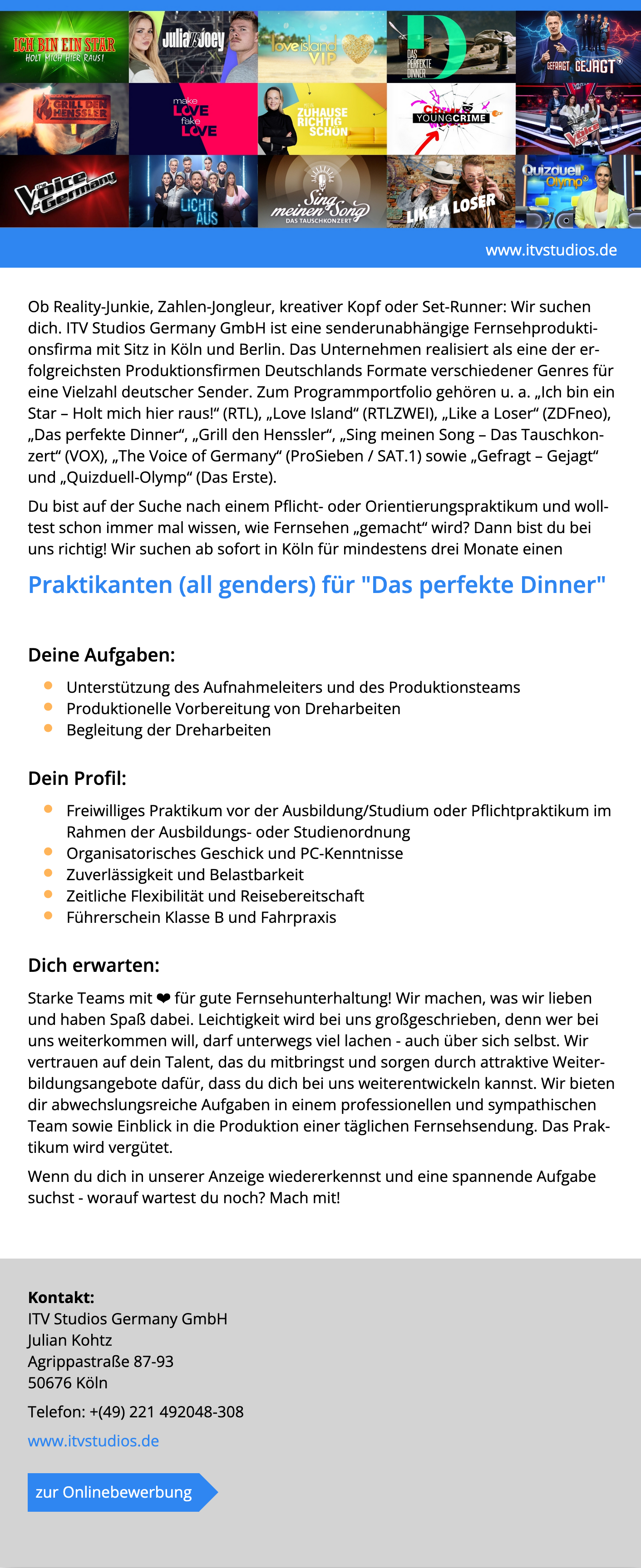 Praktikant (all genders) für 