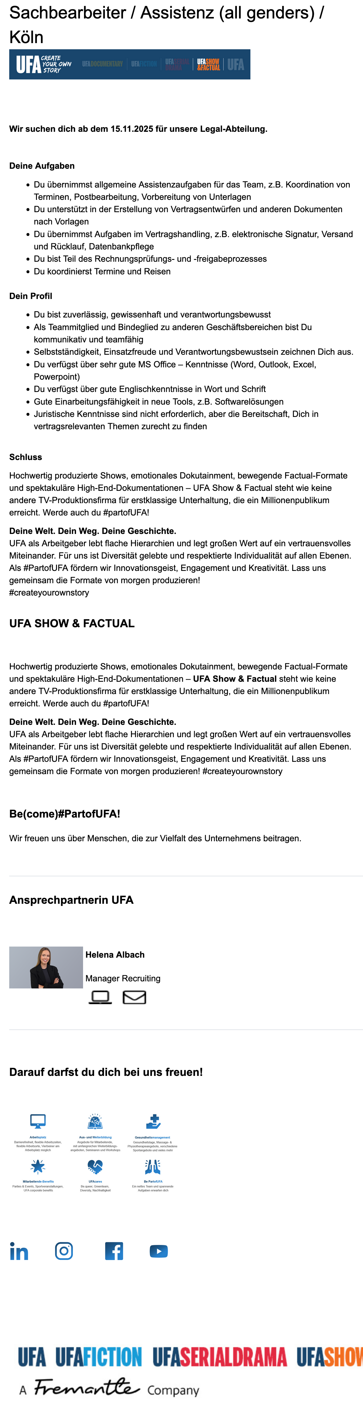 Sachbearbeiter / Assistenz (all genders)