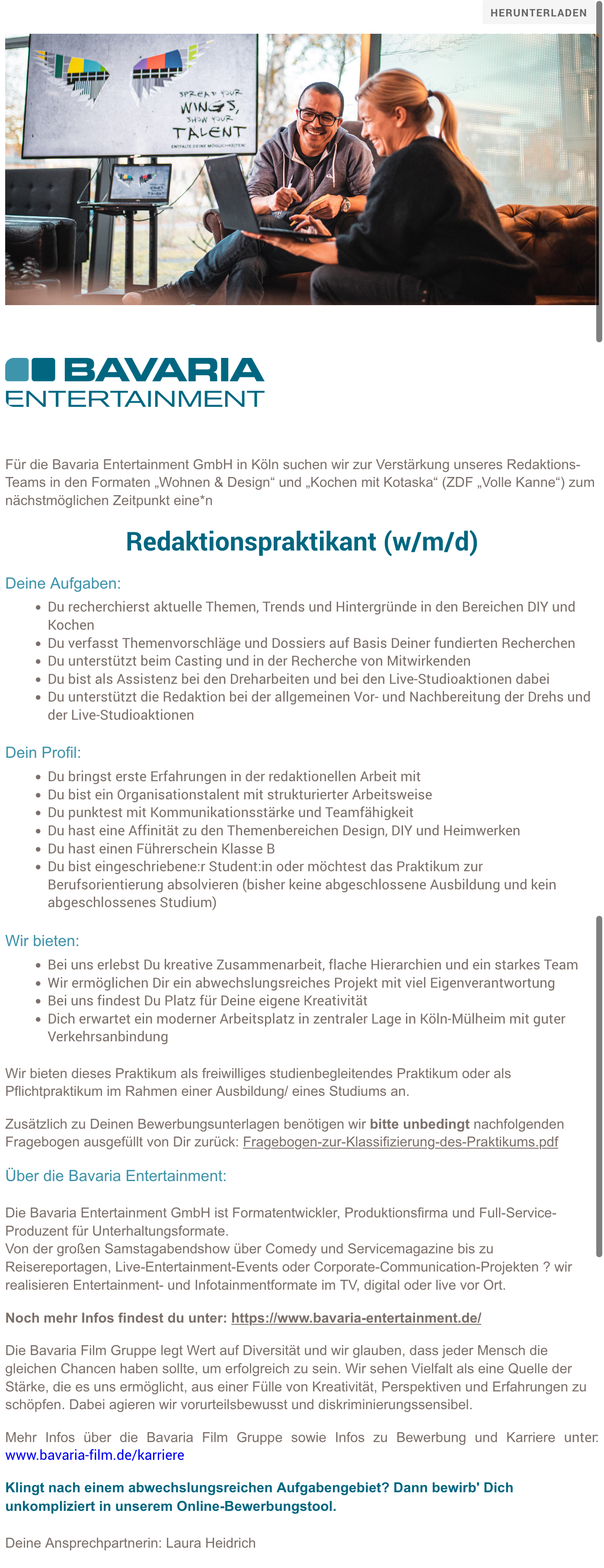 Redaktionspraktikant (w/m/d)