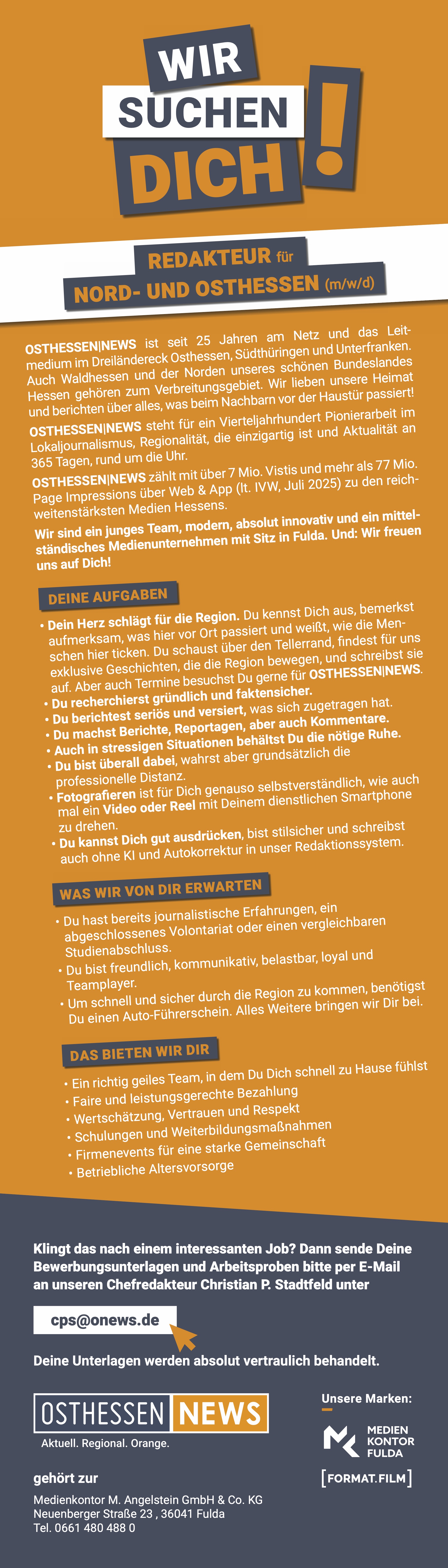 Redakteur für Nord- und Osthessen (m/w/d)