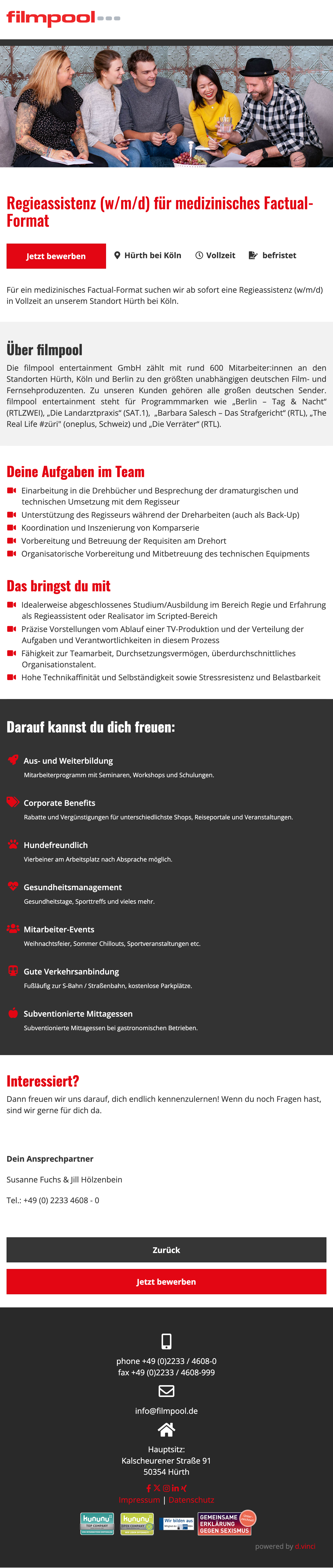 Regieassistenz (w/m/d) für medizinisches Factual-Format
