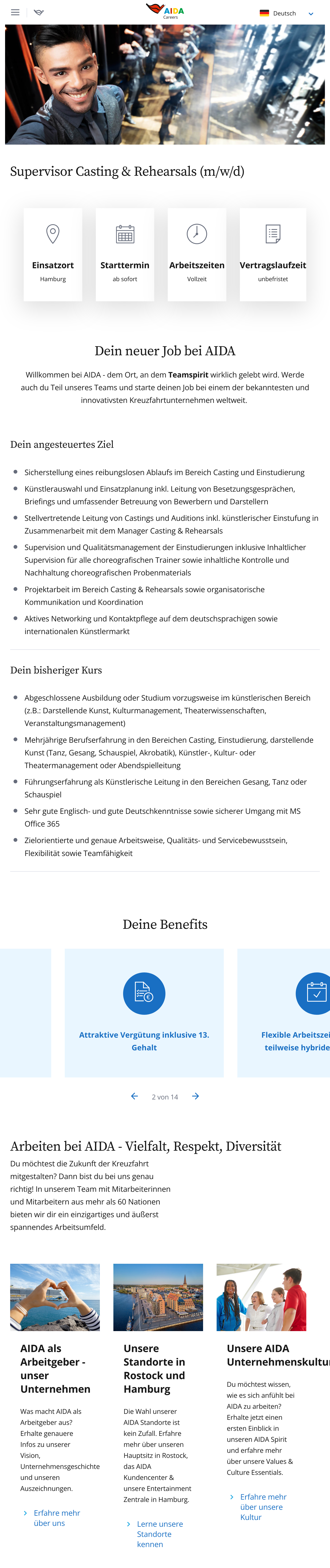 Supervisor Casting & Rehearsals (m/w/d)