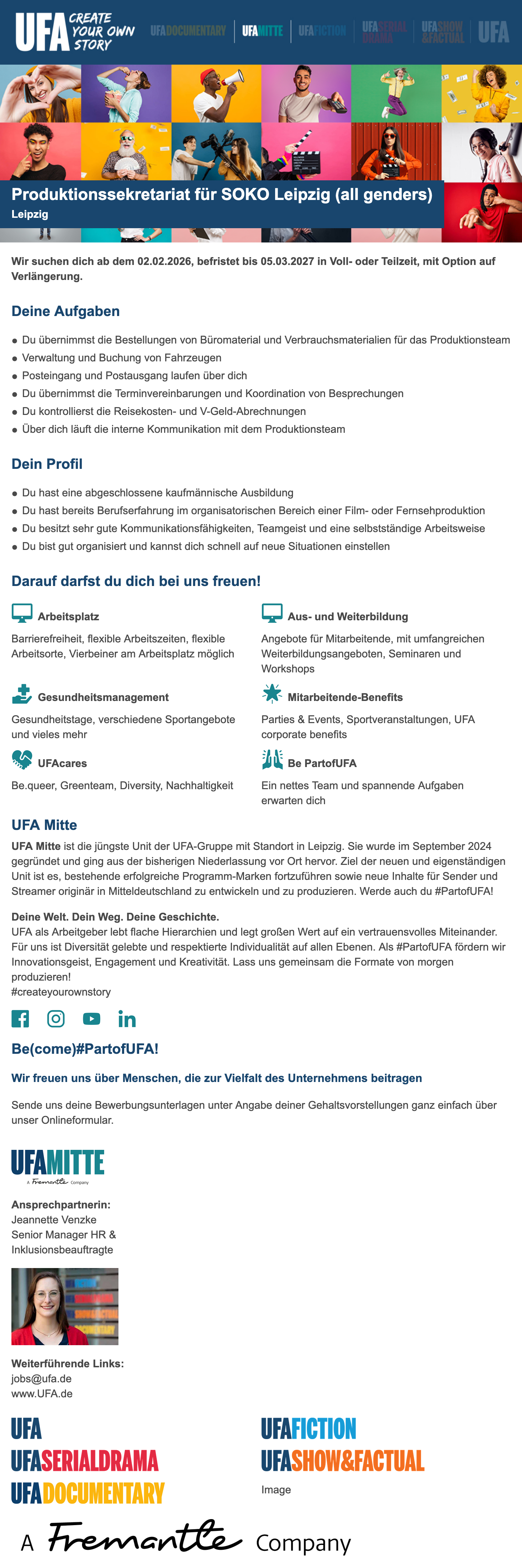 Produktionssekretariat für SOKO Leipzig (all genders)