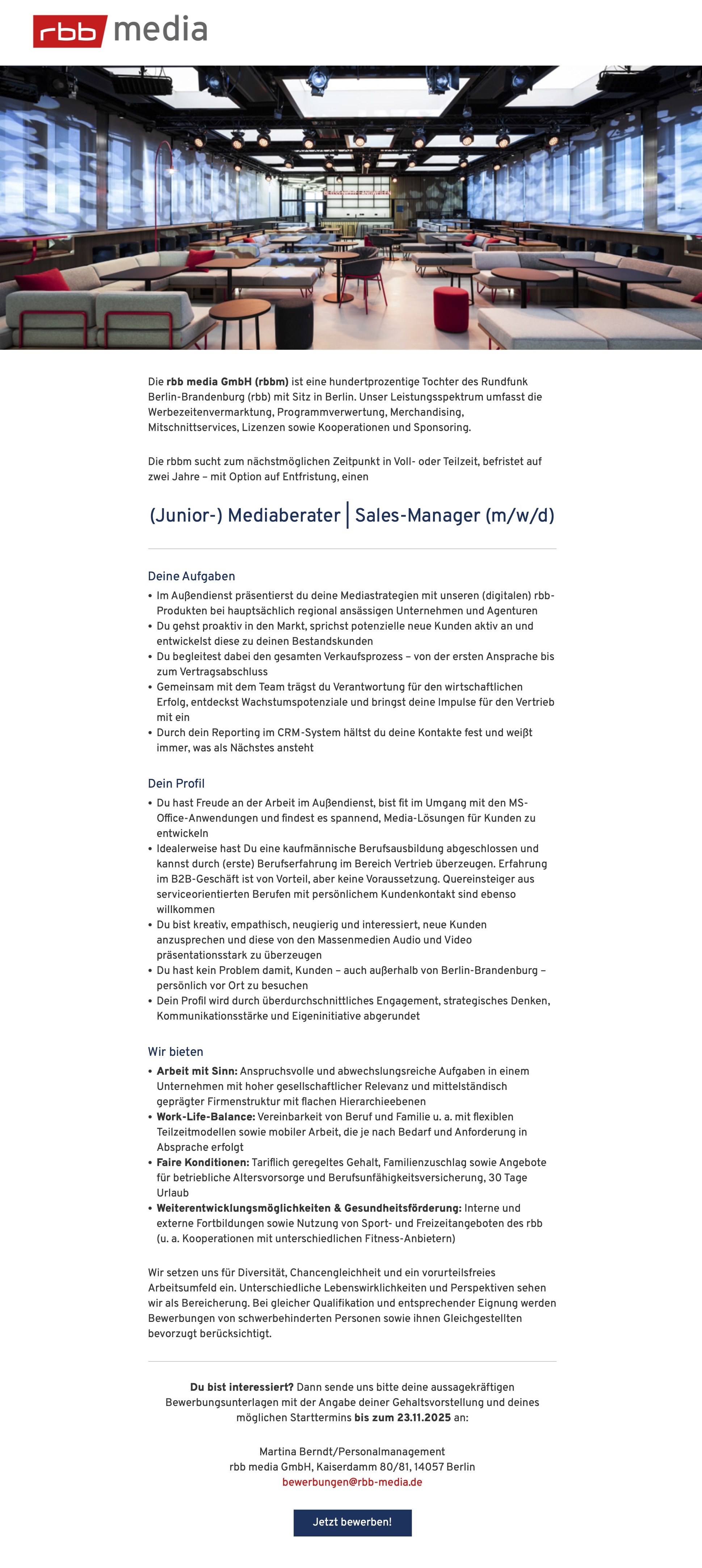 (Junior-) Mediaberater / Sales-Manager (m/w/d)