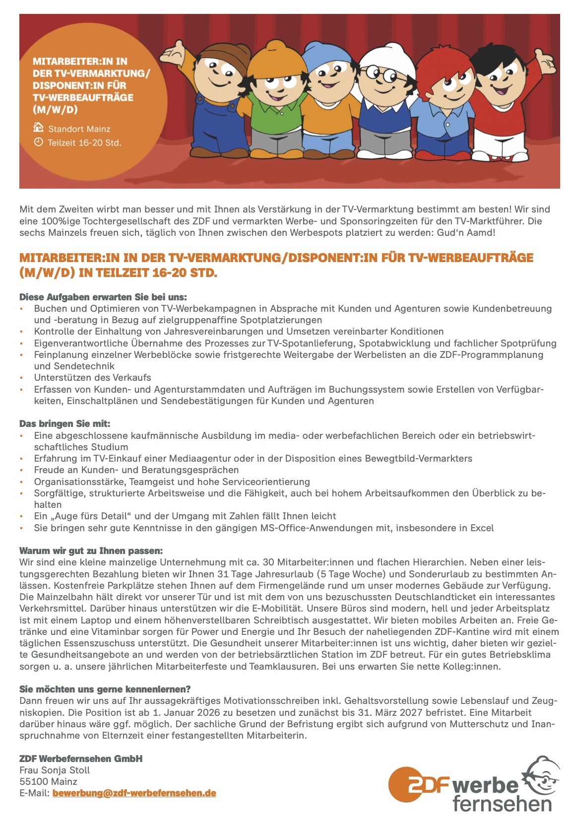 Mitarbeiter:in in der TV-Vermarktung / Disponent:in für TV-Werbeaufträge (m/w/d)