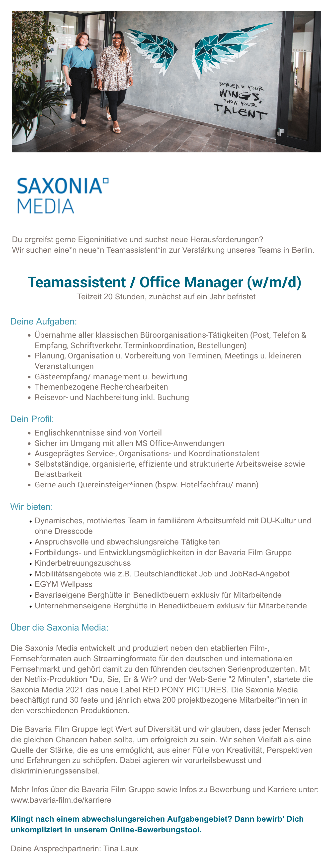 Teamassistent / Office Manager (w/m/d) 