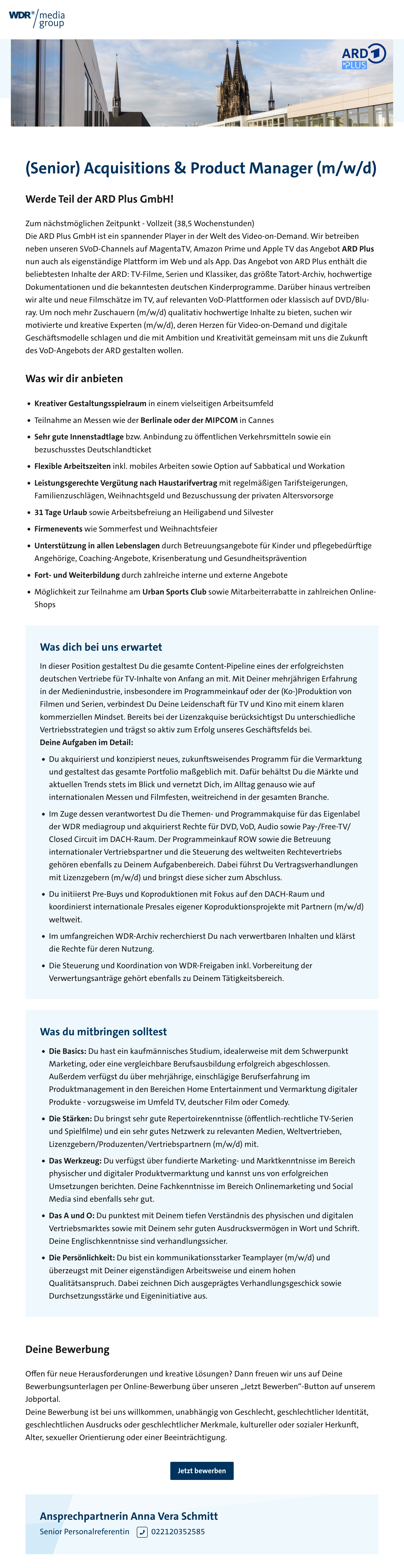 (Senior) Acquisitions & Product Manager (m/w/d)