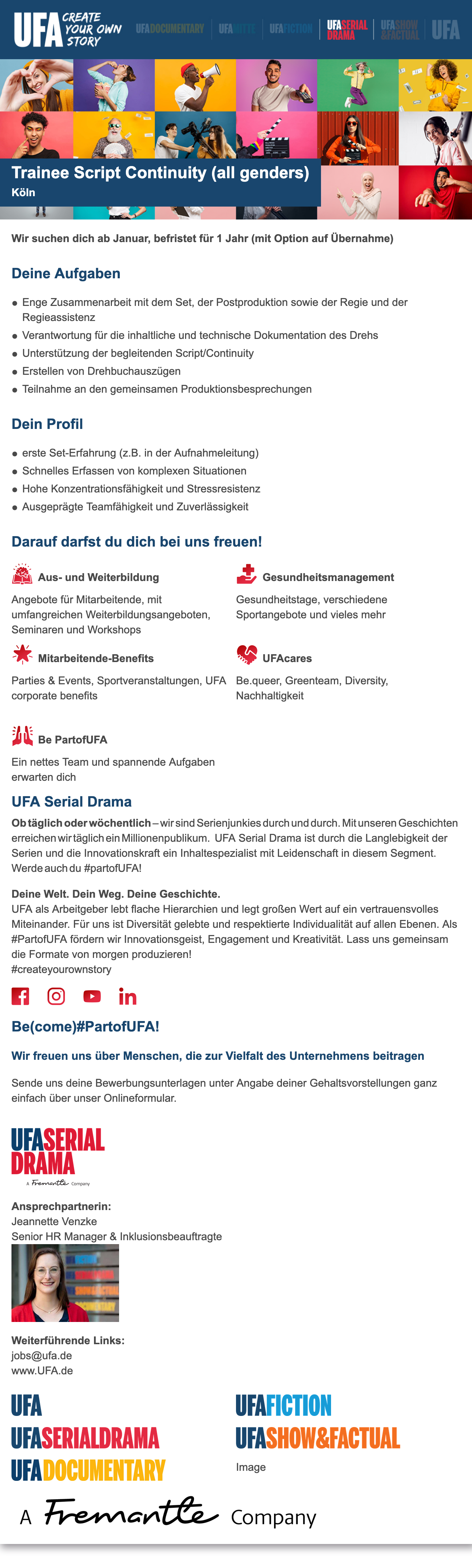 Trainee Script Continuity (all genders)