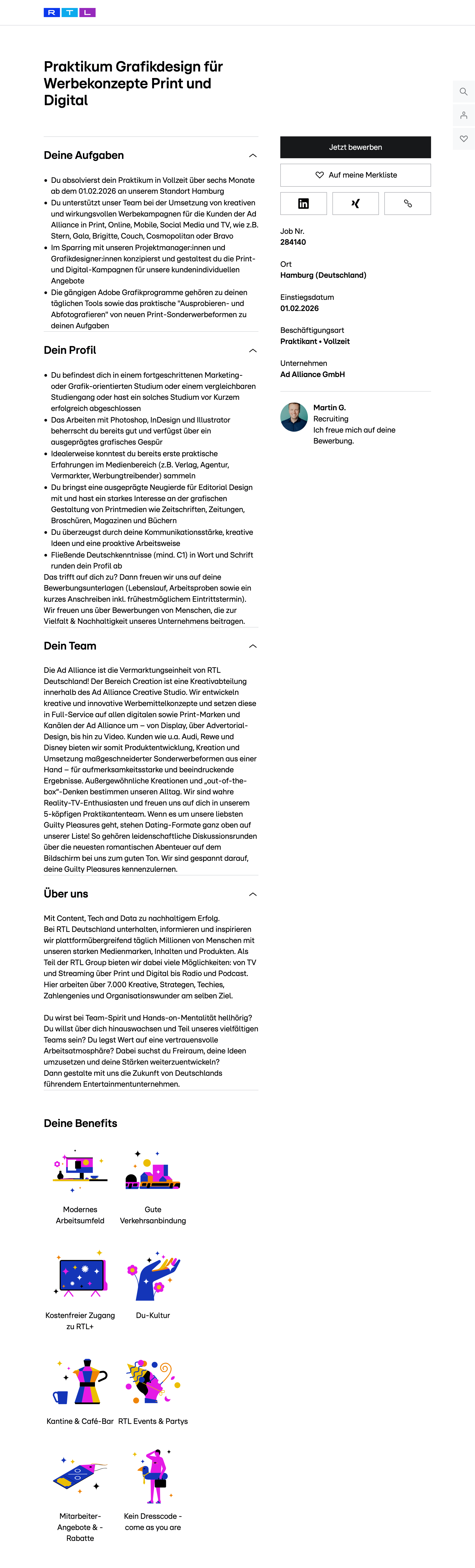 Praktikum Grafikdesign für Werbekonzepte Print und Digital