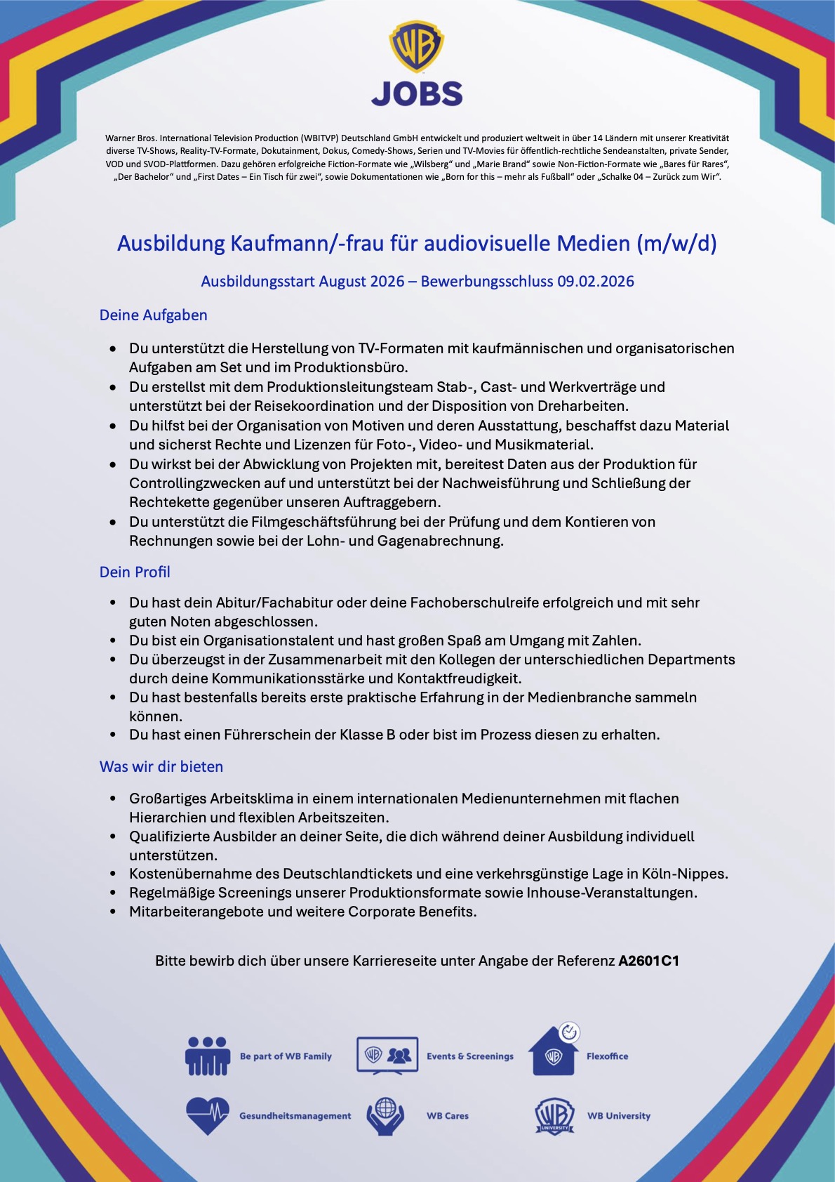 Ausbildung Kaufmann/-frau für audiovisuelle Medien (m/w/d)