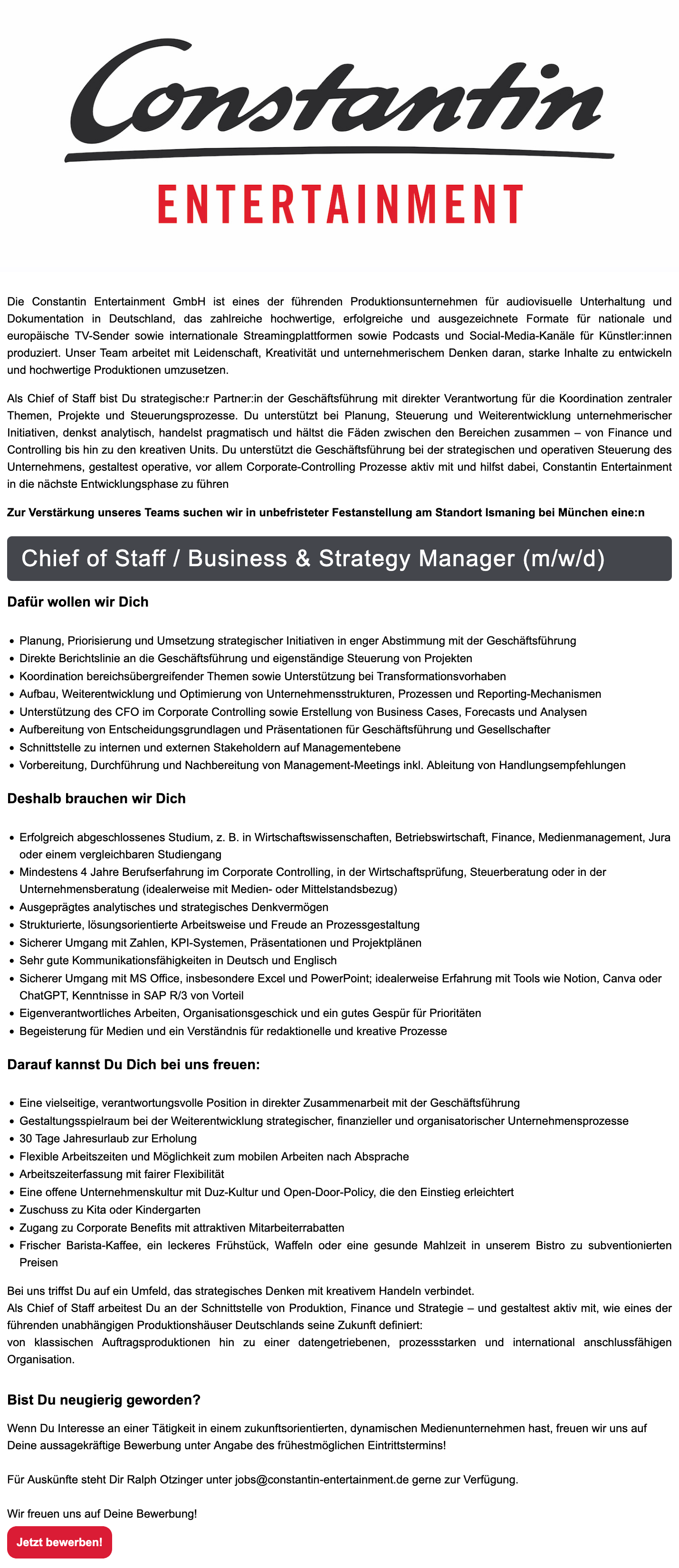 Chief of Staff / Business & Strategy Manager (m/w/d)