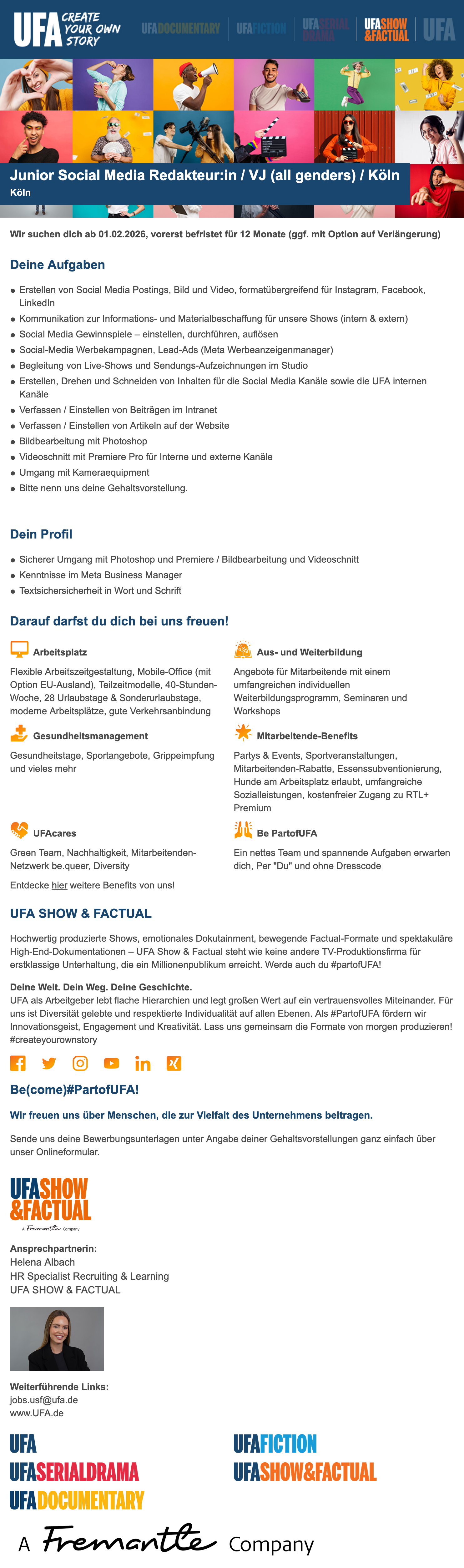 Junior Social Media Redakteur:in / VJ (all genders)