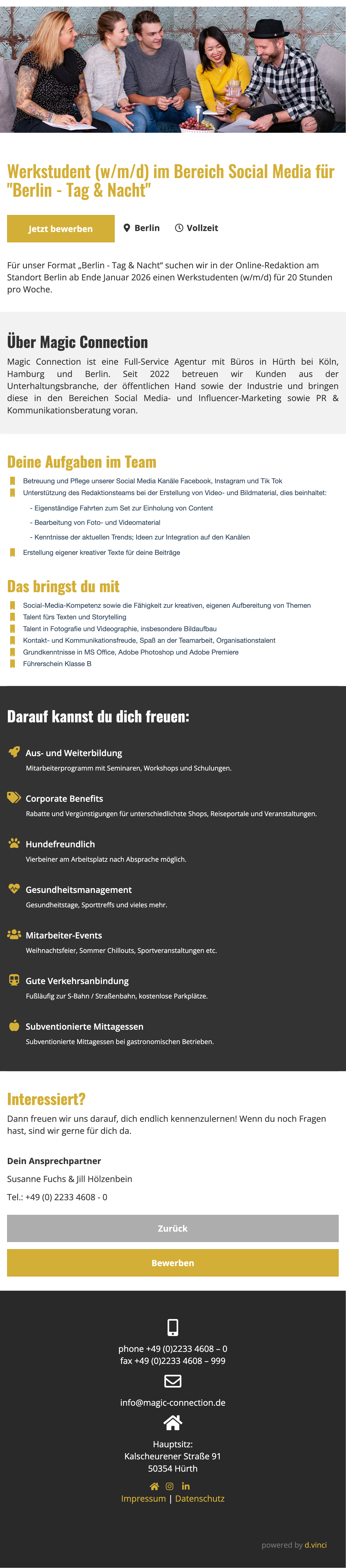 Werkstudent (w/m/d) im Bereich Social Media für 