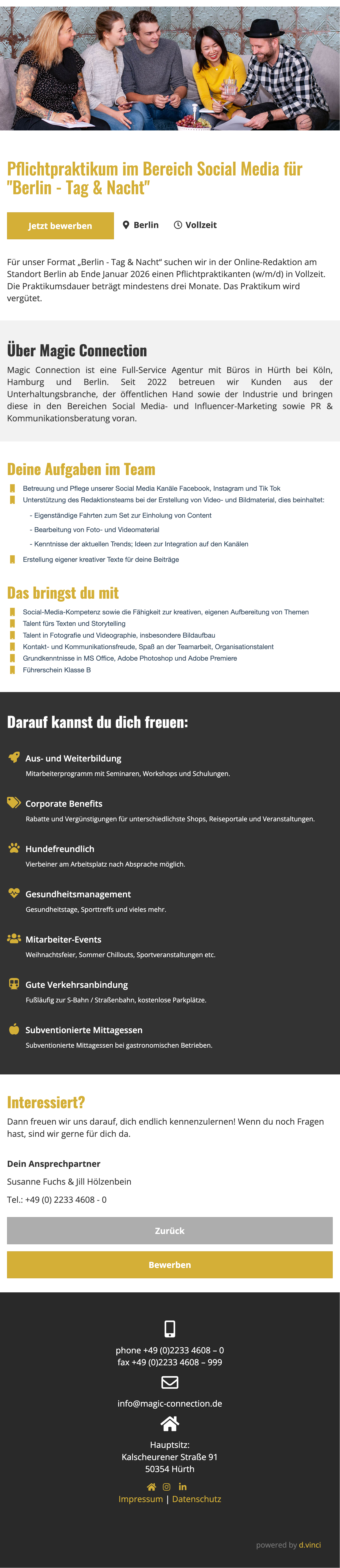 Pflichtpraktikum im Bereich Social Media für 