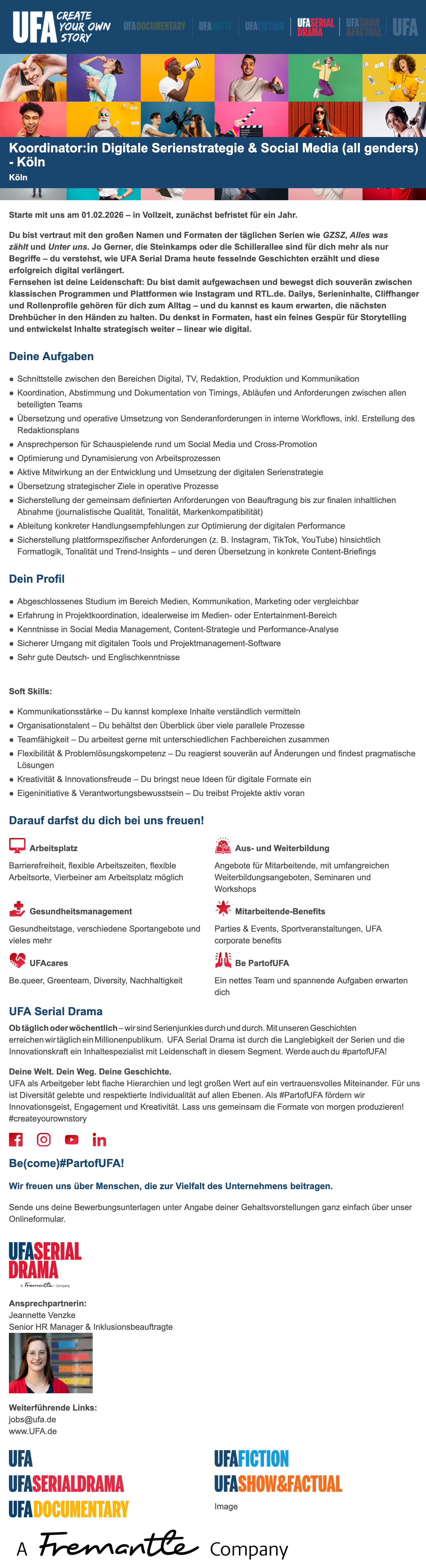 Koordinator:in Digitale Serienstrategie & Social Media (all genders) 