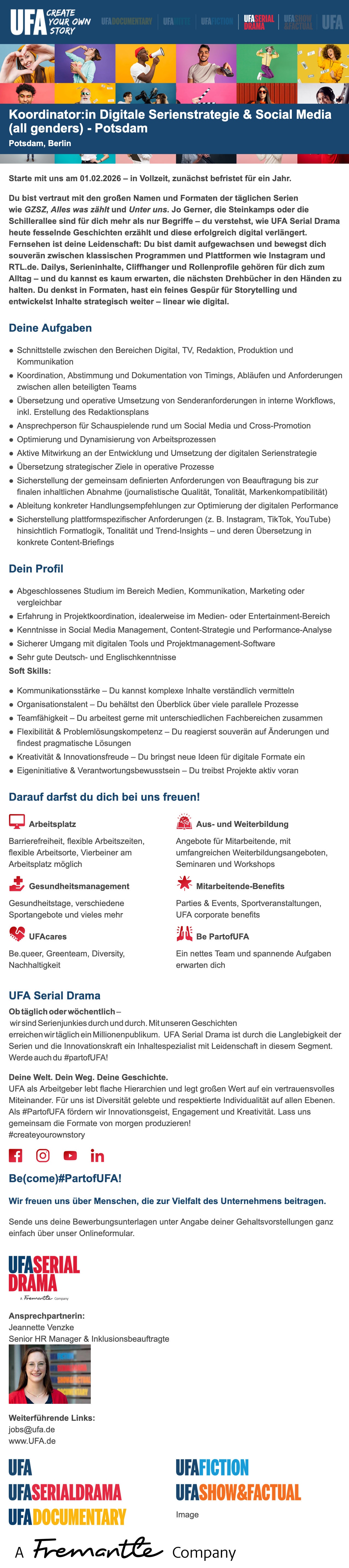 Koordinator:in Digitale Serienstrategie & Social Media (all genders)