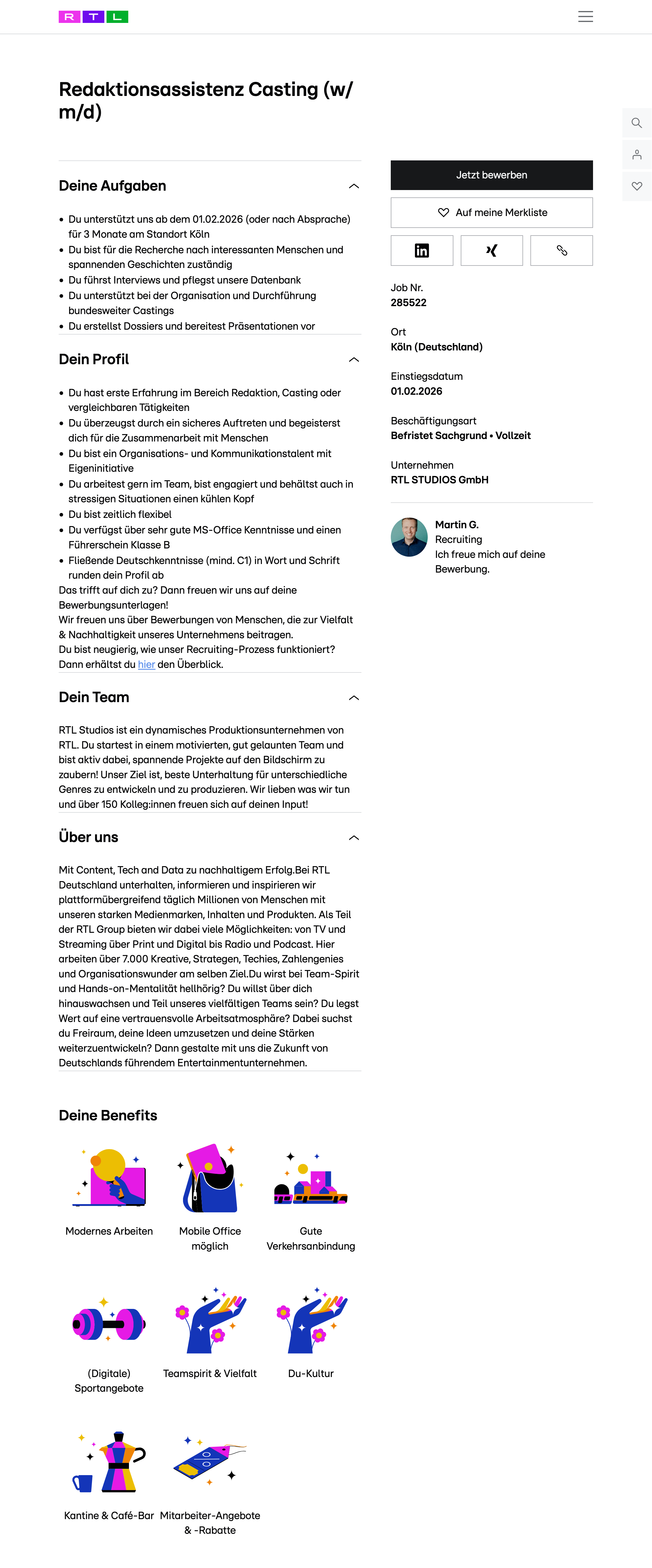 Redaktionsassistenz Casting (w/m/d)