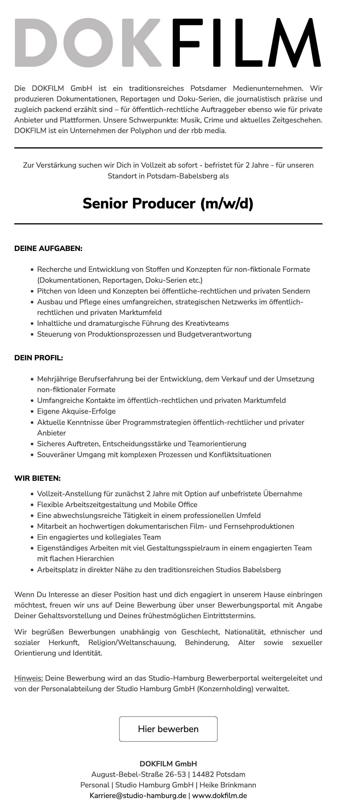 Senior Producer (m/w/d)