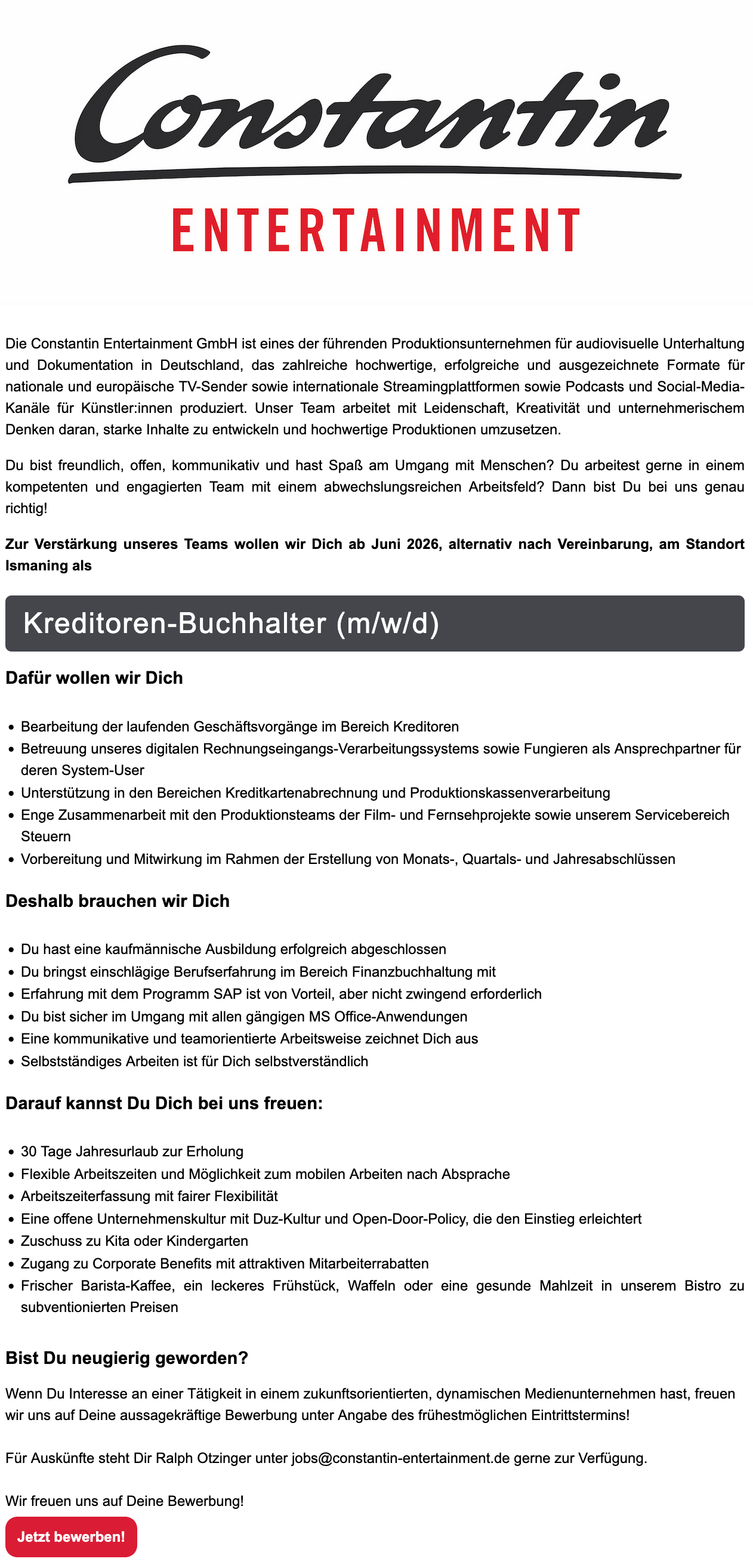 Kreditoren-Buchhalter (m/w/d)