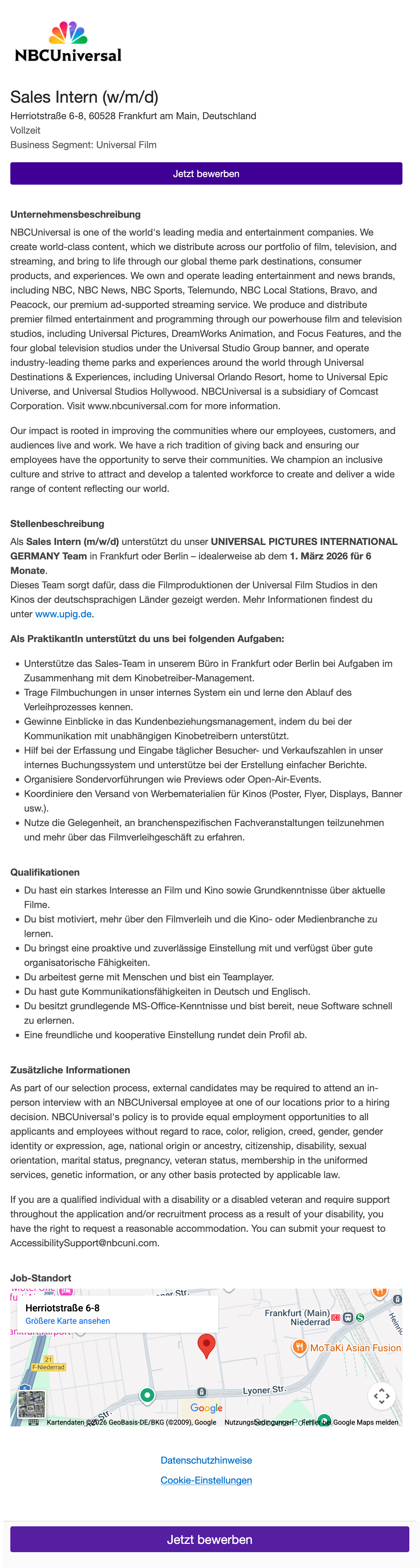 Sales Intern (w/m/d)