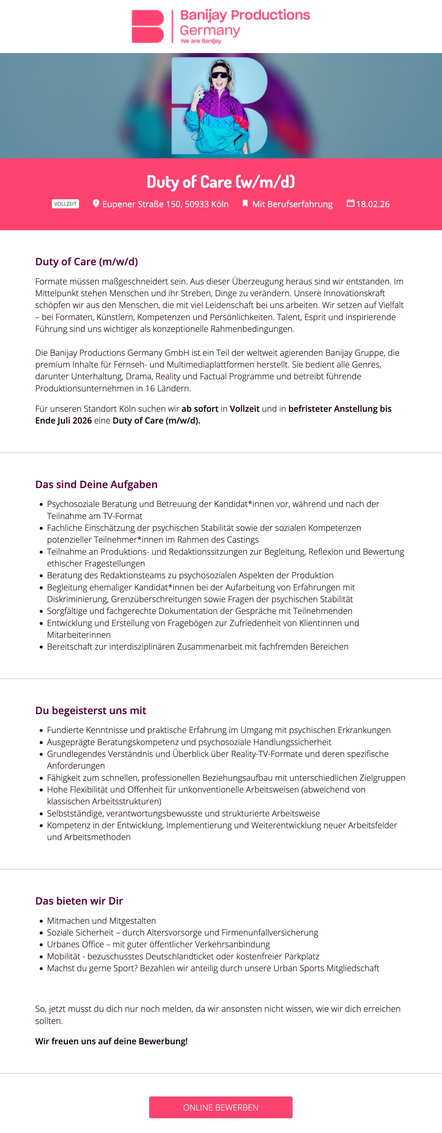 Duty of Care (w/m/d)