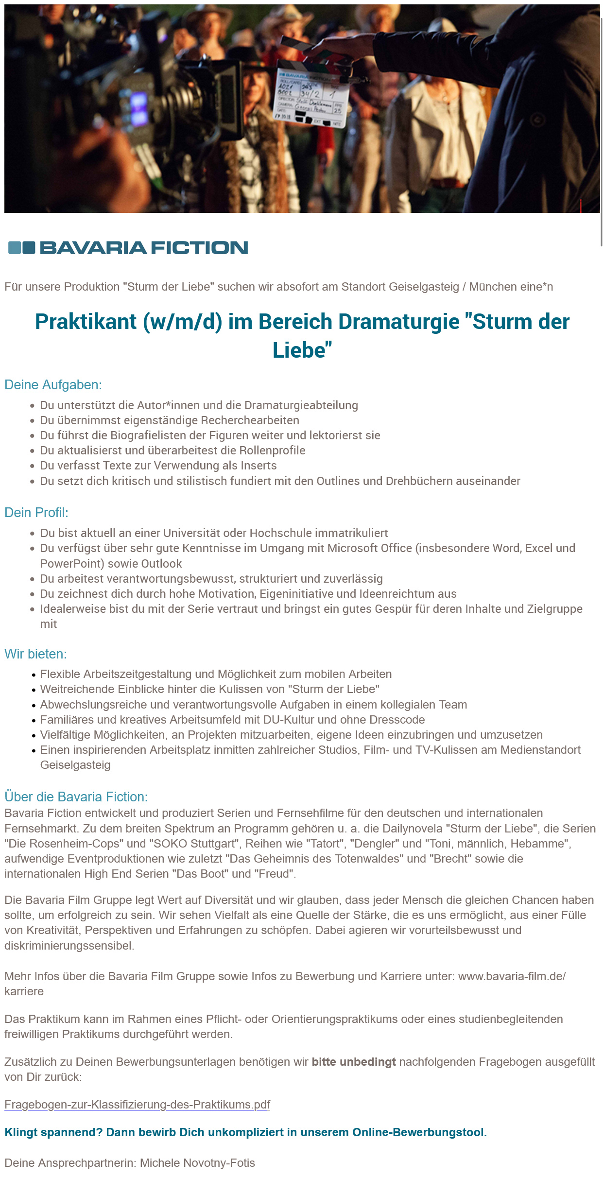 Praktikant (w/m/d) im Bereich Dramaturgie 