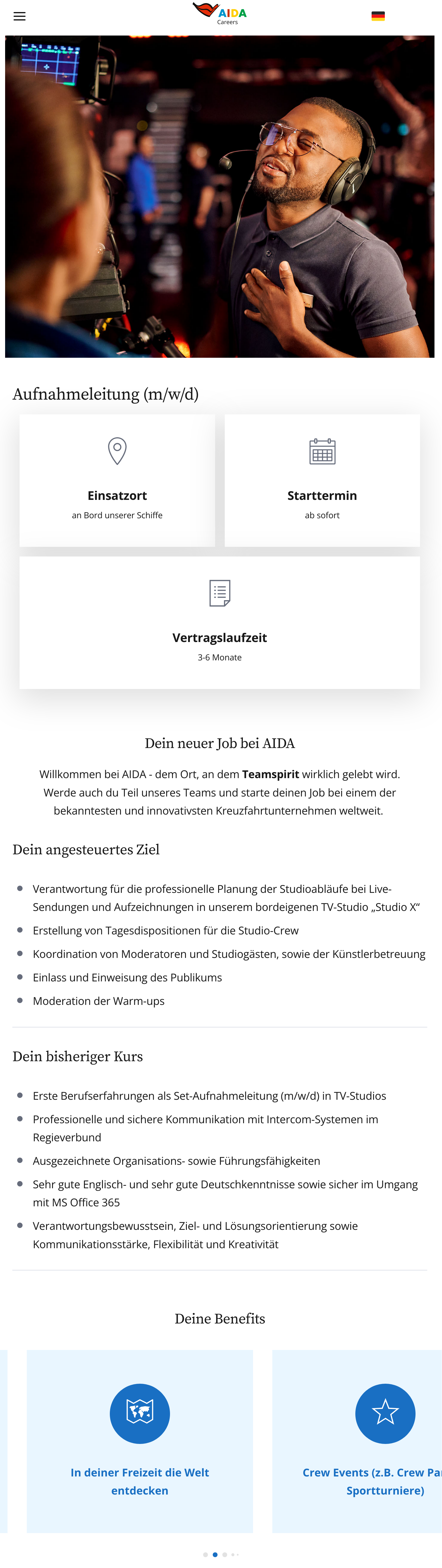 Aufnahmeleitung (m/w/d)