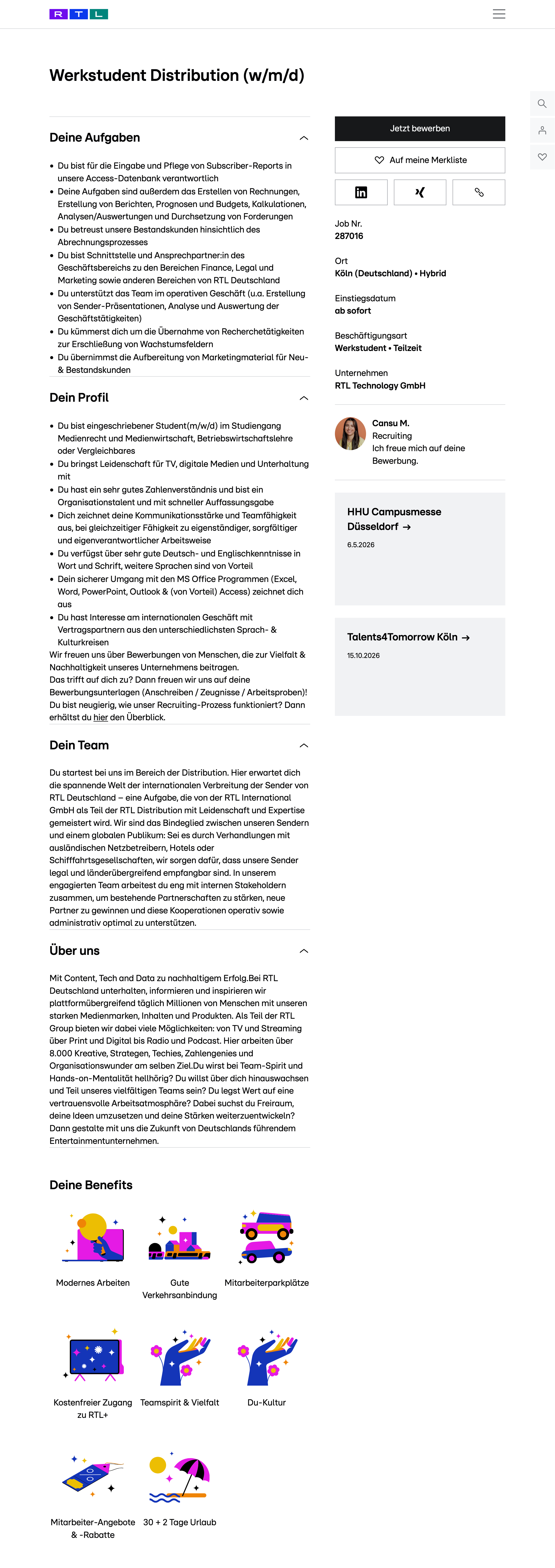 Werkstudent Distribution (w/m/d)