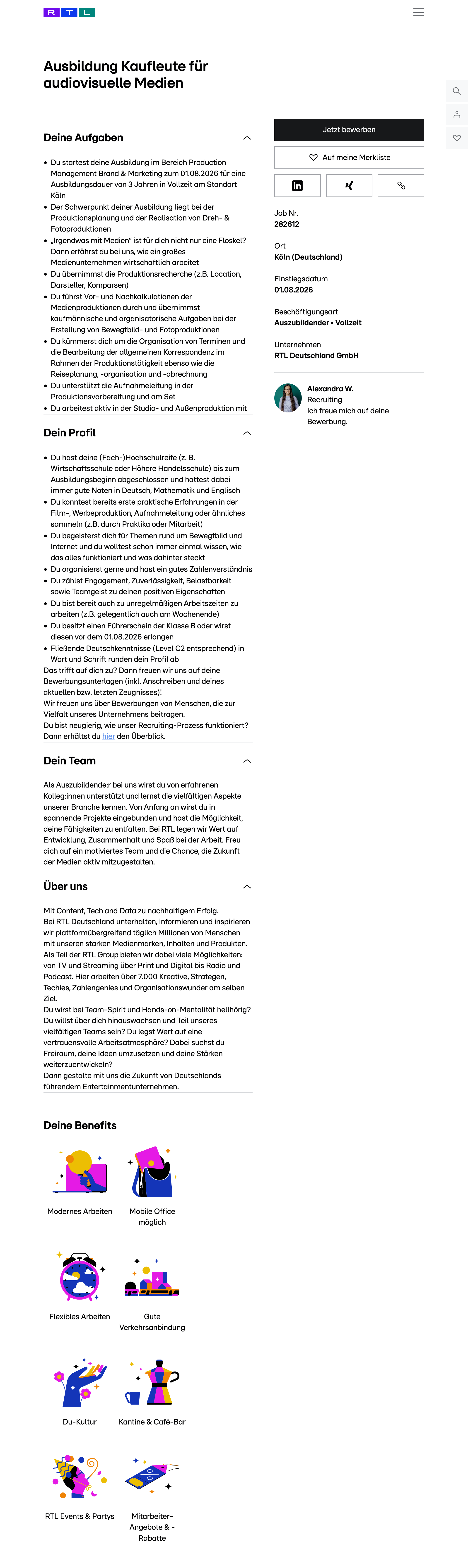 Ausbildung Kaufleute für audiovisuelle Medien