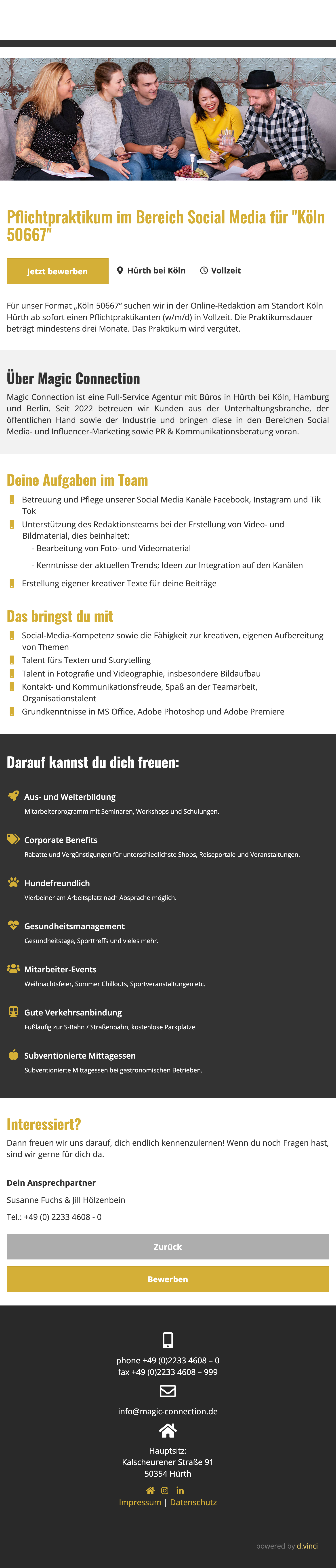 Pflichtpraktikum im Bereich Social Media für 