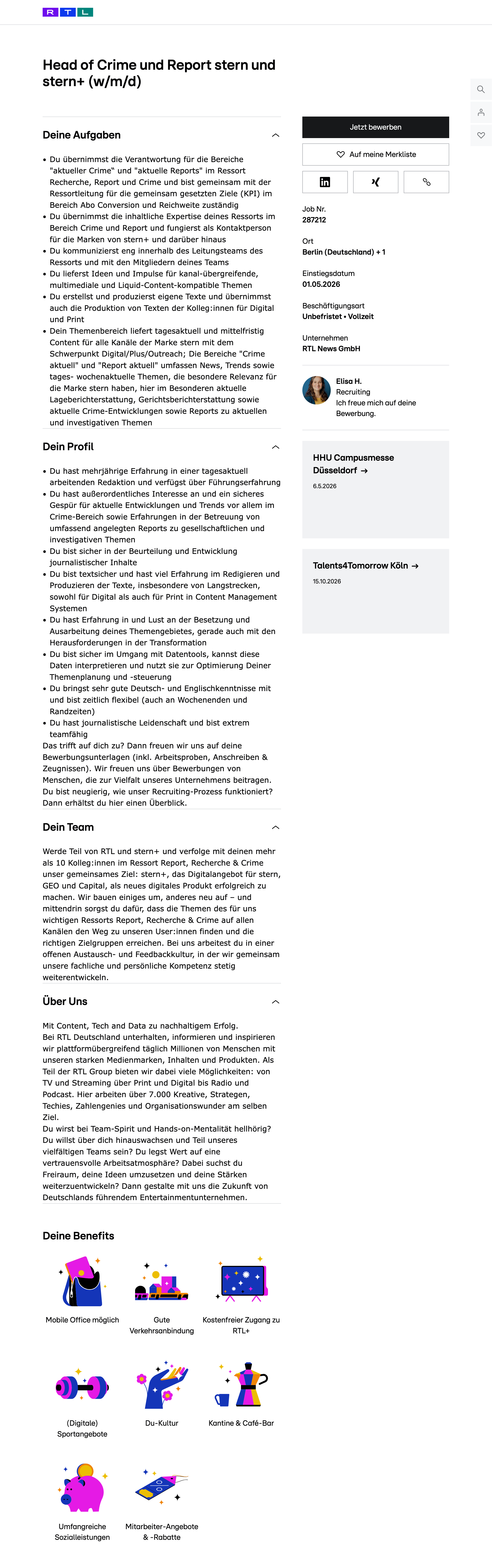 Head of Crime und Report stern und stern+ (w/m/d)