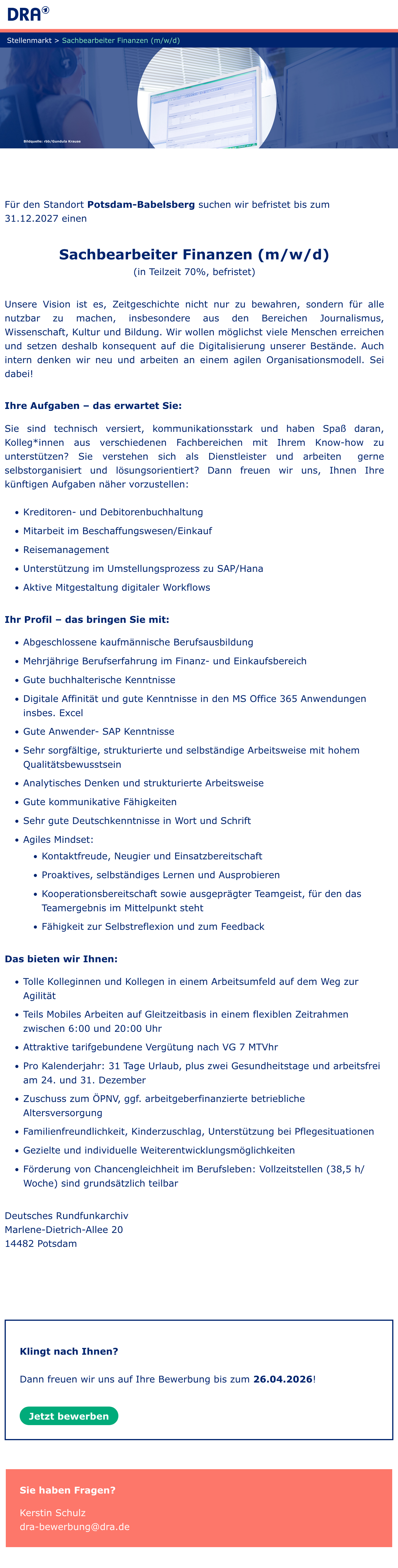 Sachbearbeiter Finanzen (m/w/d)