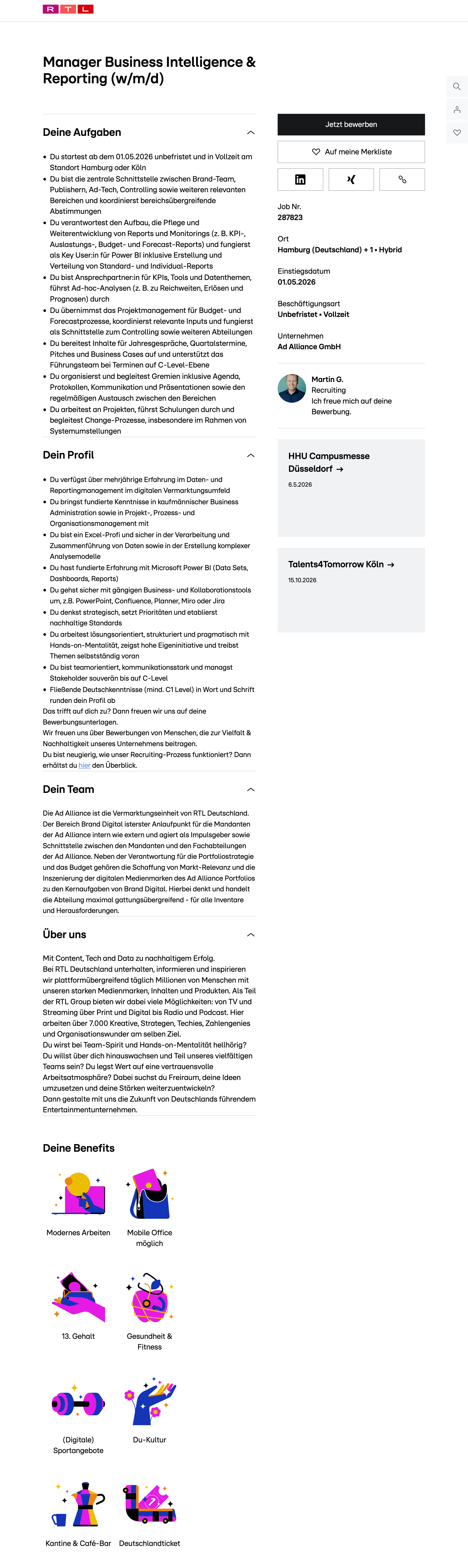 Manager Business Intelligence & Reporting (w/m/d)