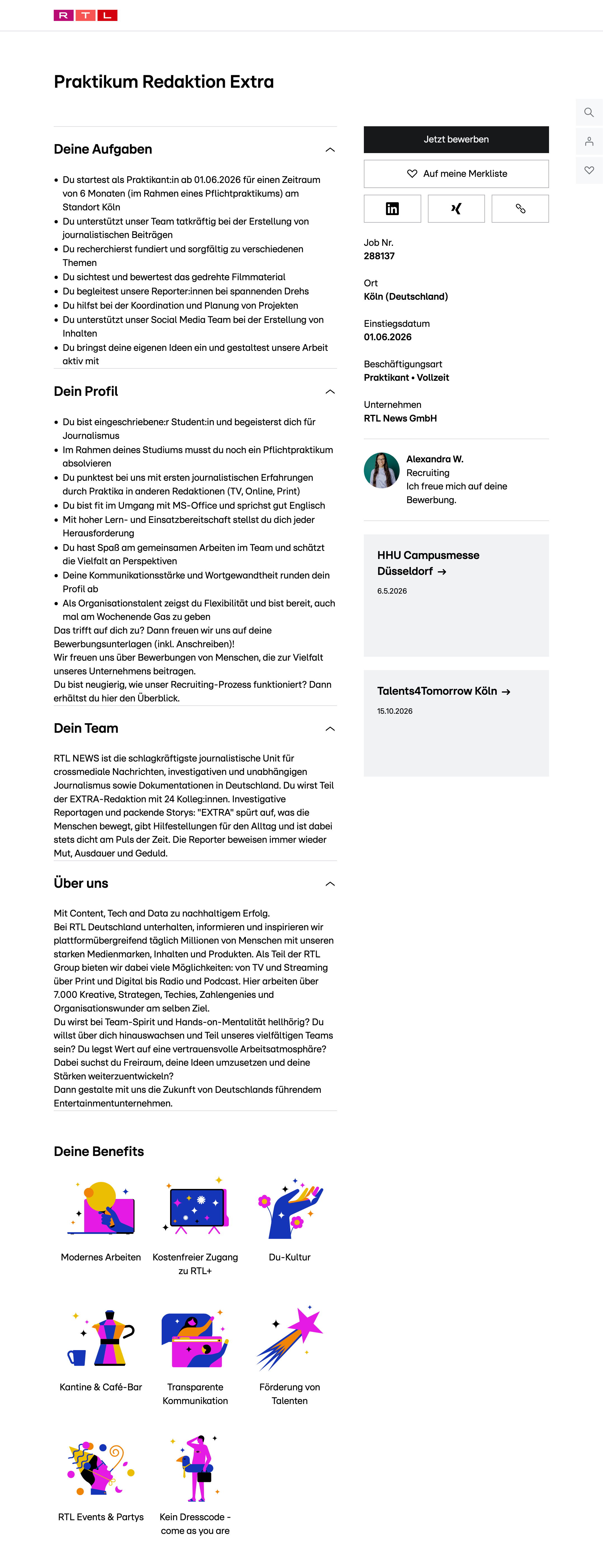 Praktikum Redaktion Extra