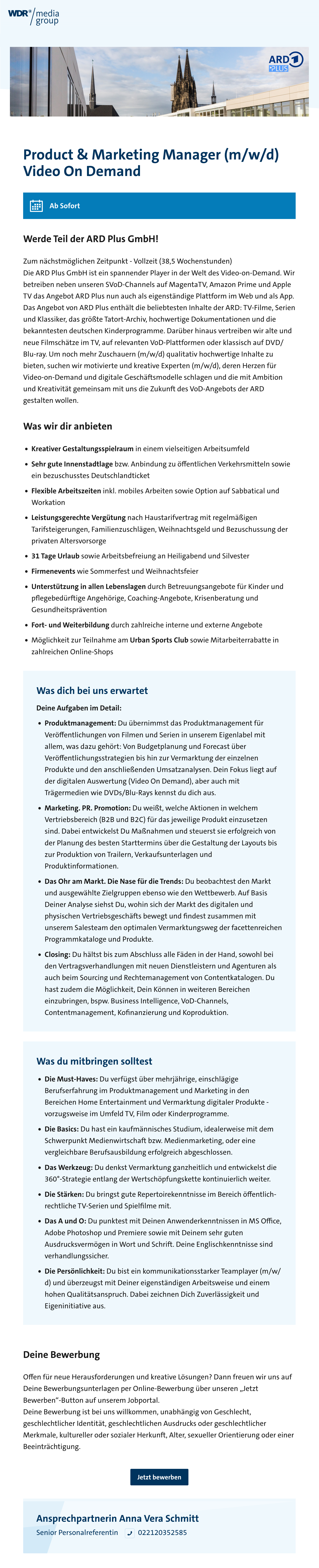 Product & Marketing Manager (m/w/d) Video On Demand