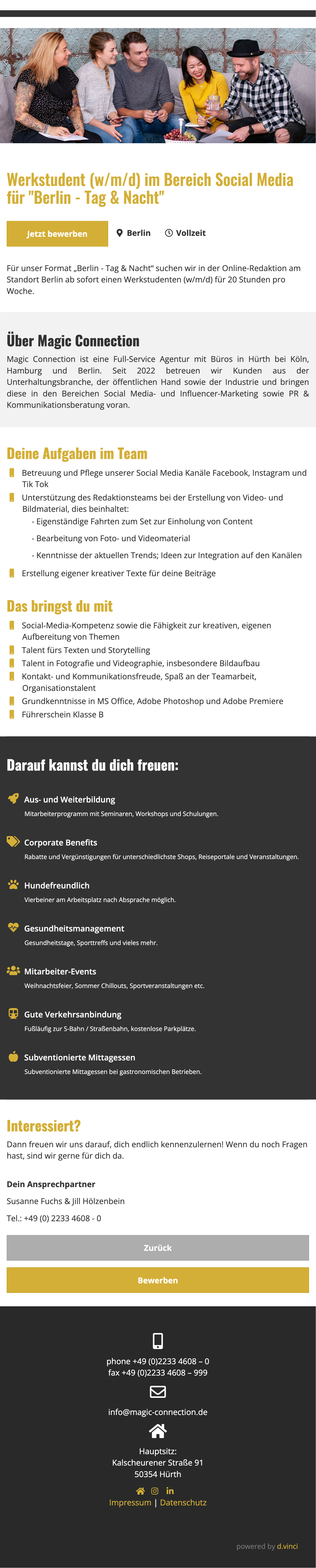 Werkstudent (w/m/d) im Bereich Social Media für 