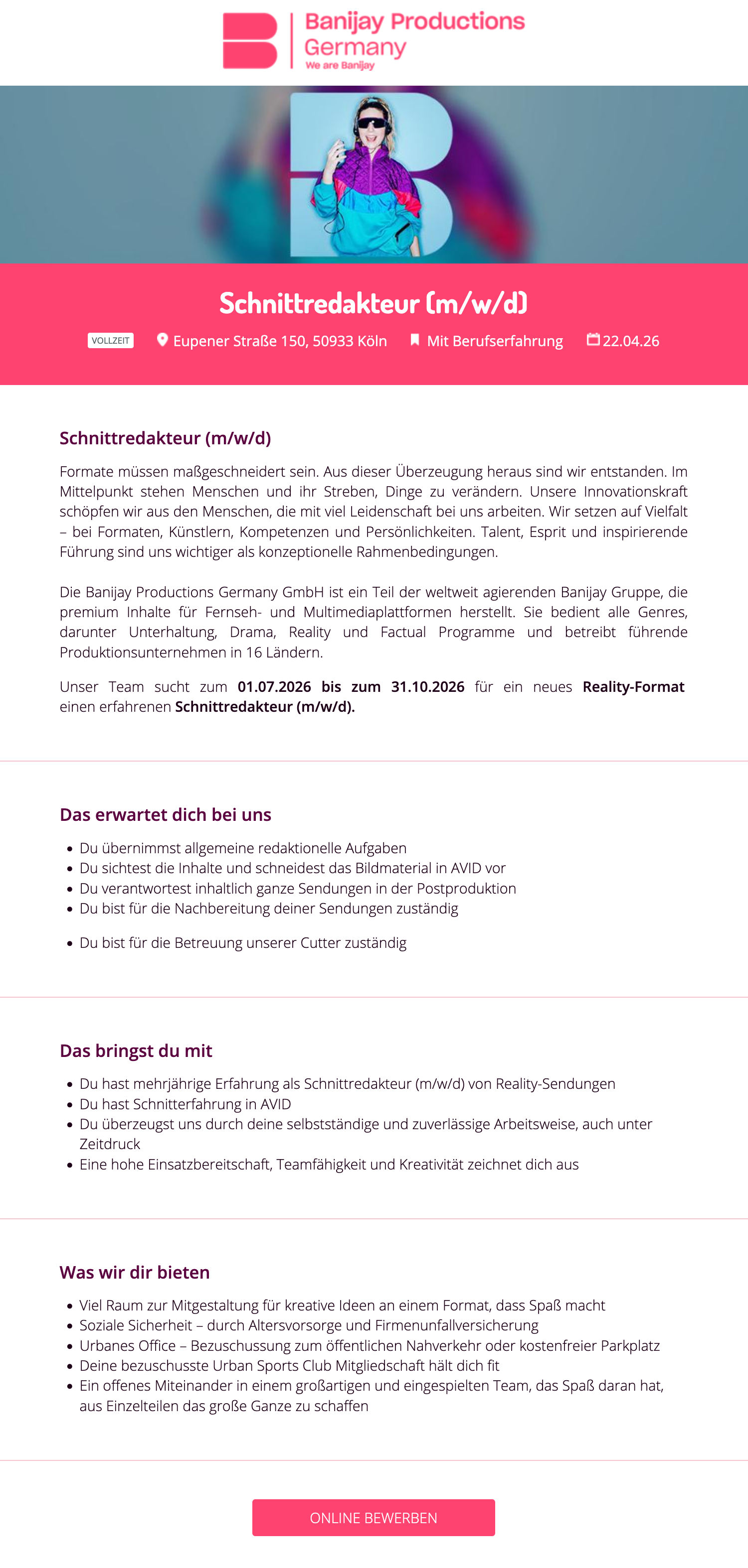 Schnittredakteur (m/w/d)