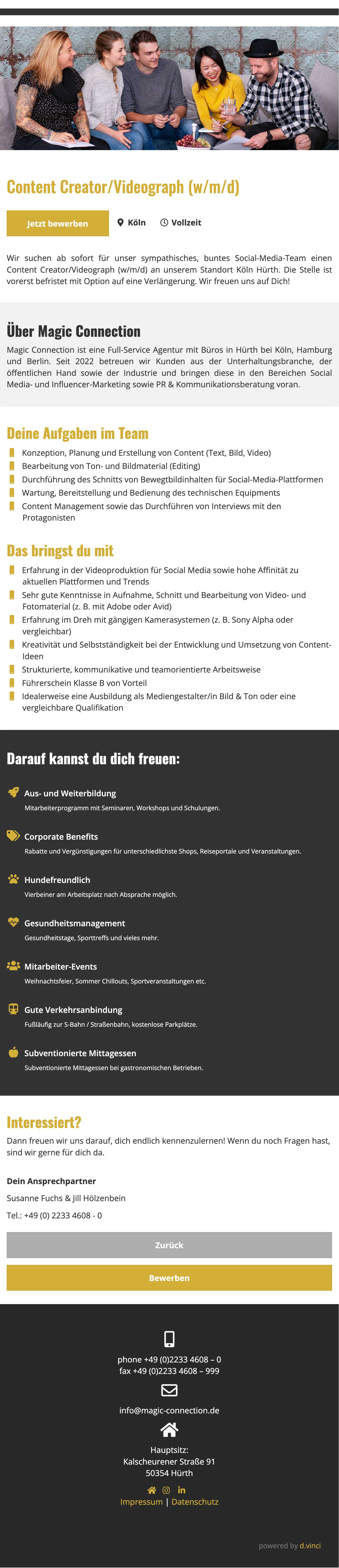 Content Creator/Videograph (w/m/d)