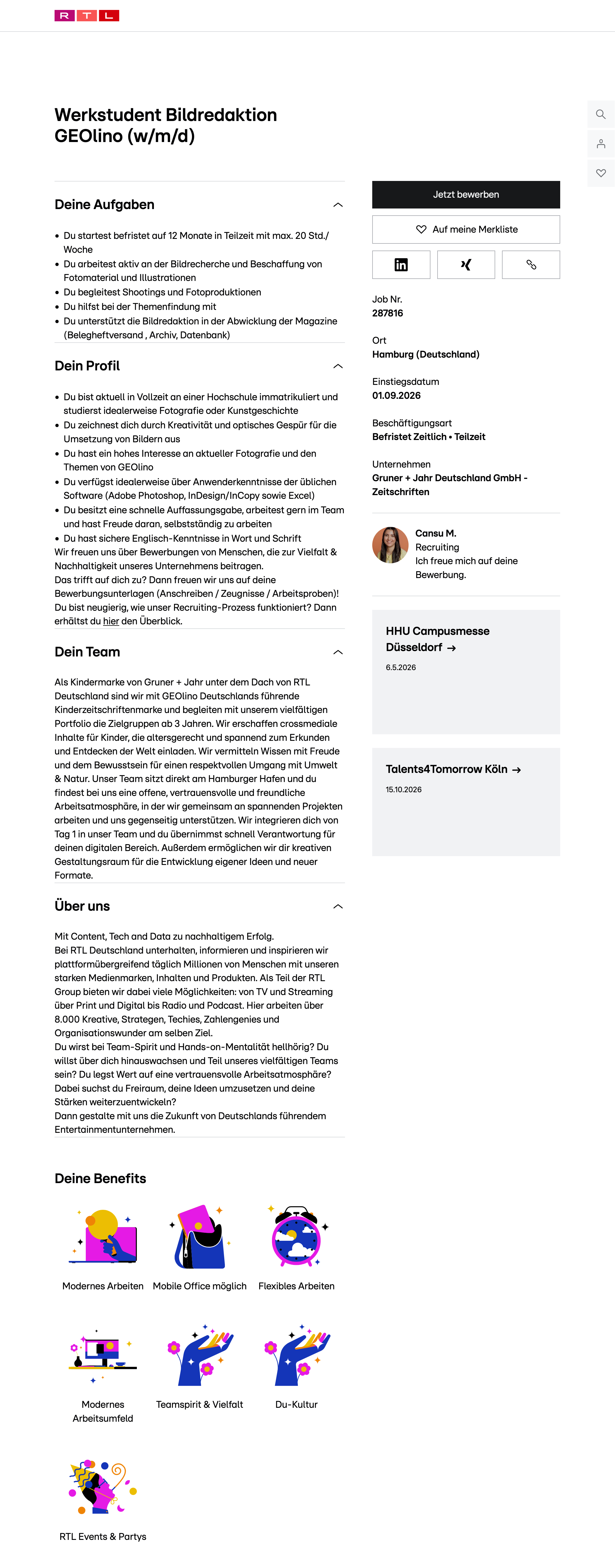 Werkstudent Bildredaktion GEOlino (w/m/d)