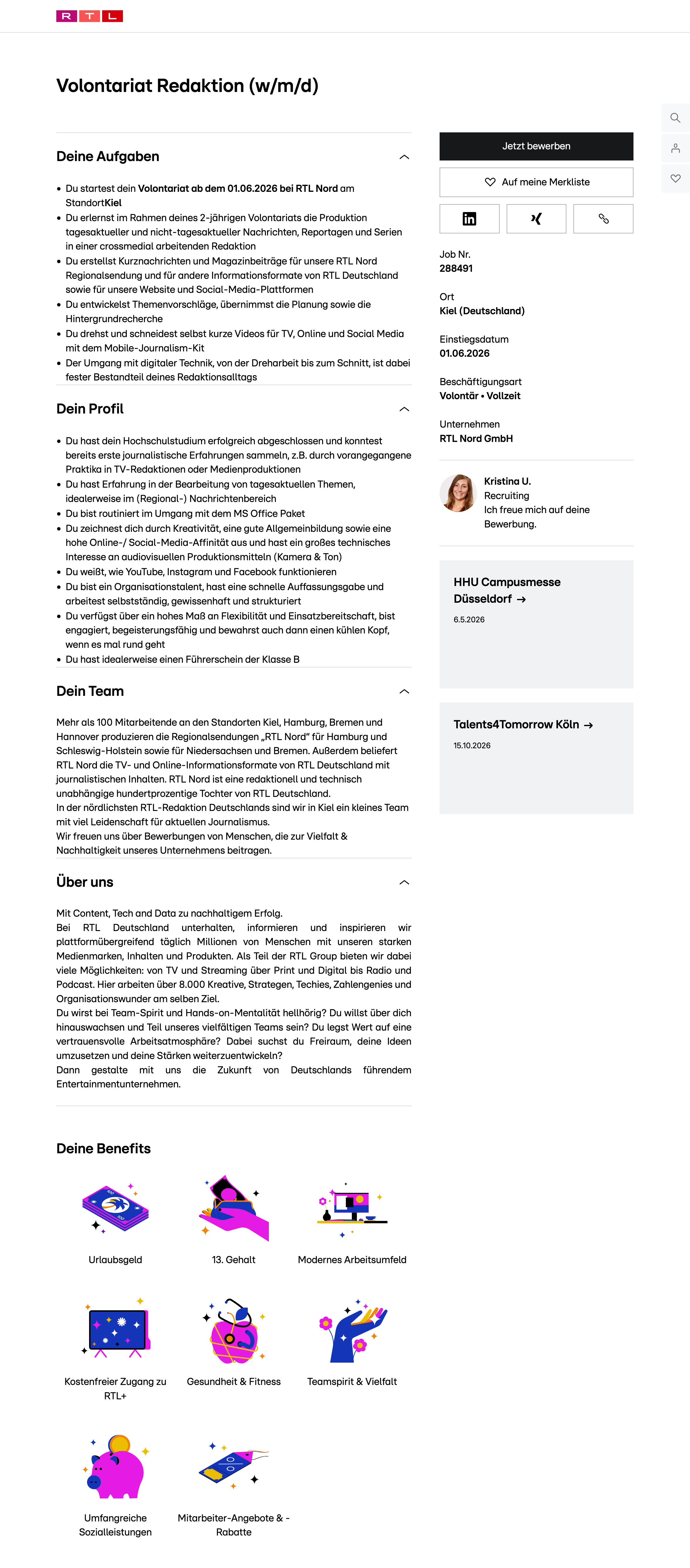 Volontariat Redaktion