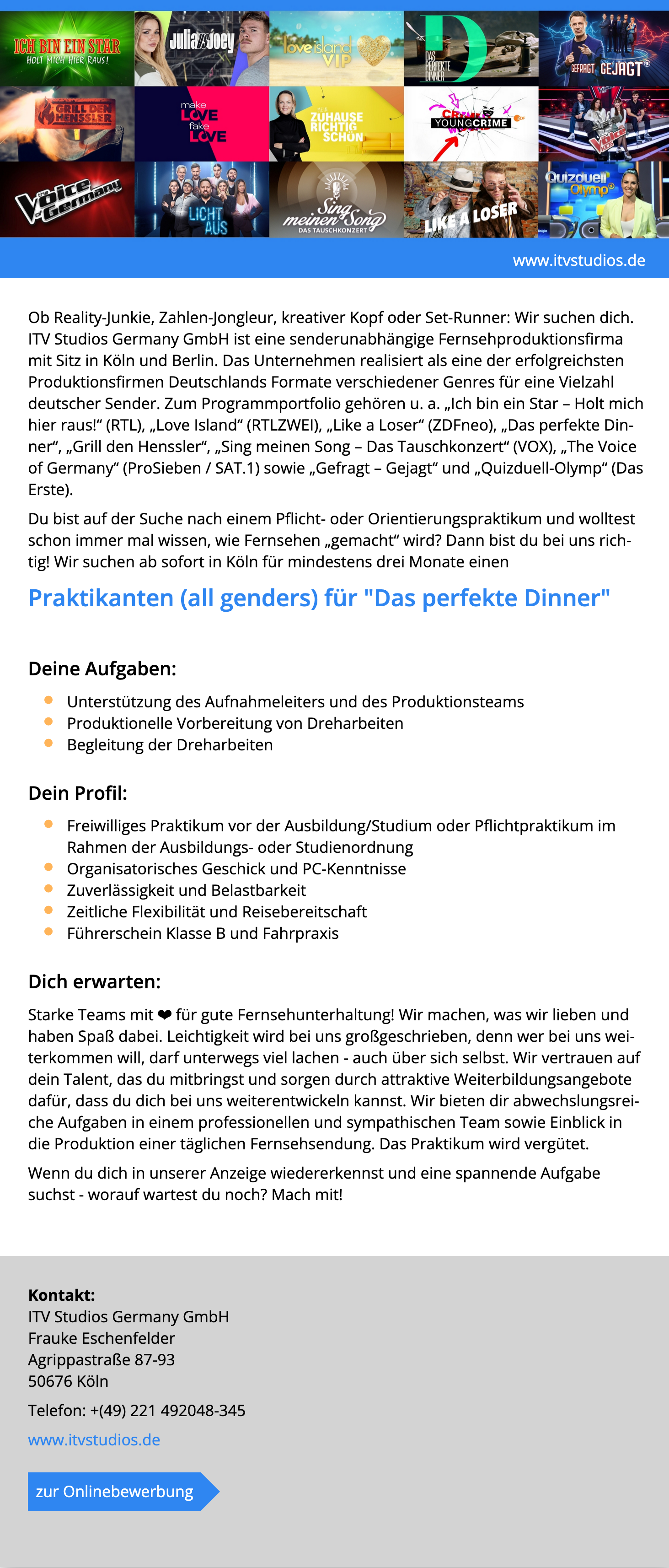 Praktikanten (all genders) für 