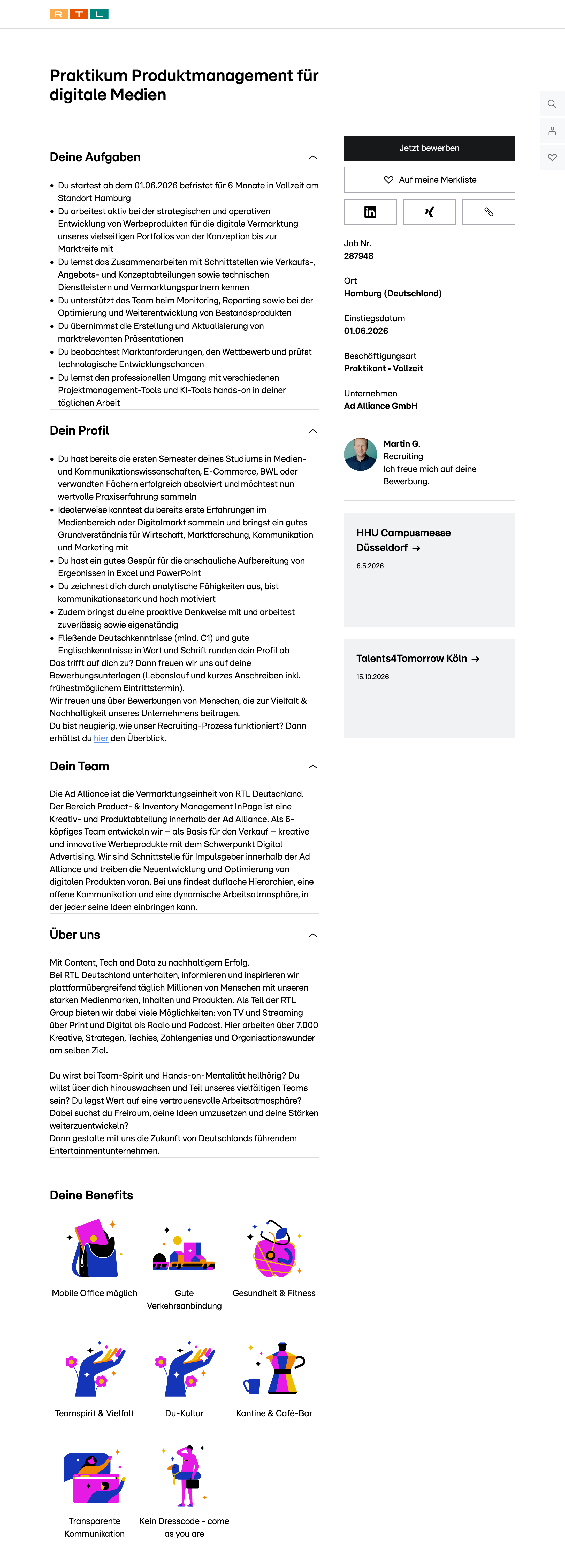 Praktikum Produktmanagement für digitale Medien