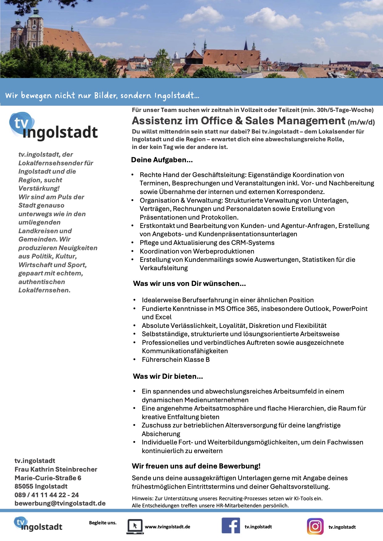 Assistenz im Office & Sales Management (m/w/d)