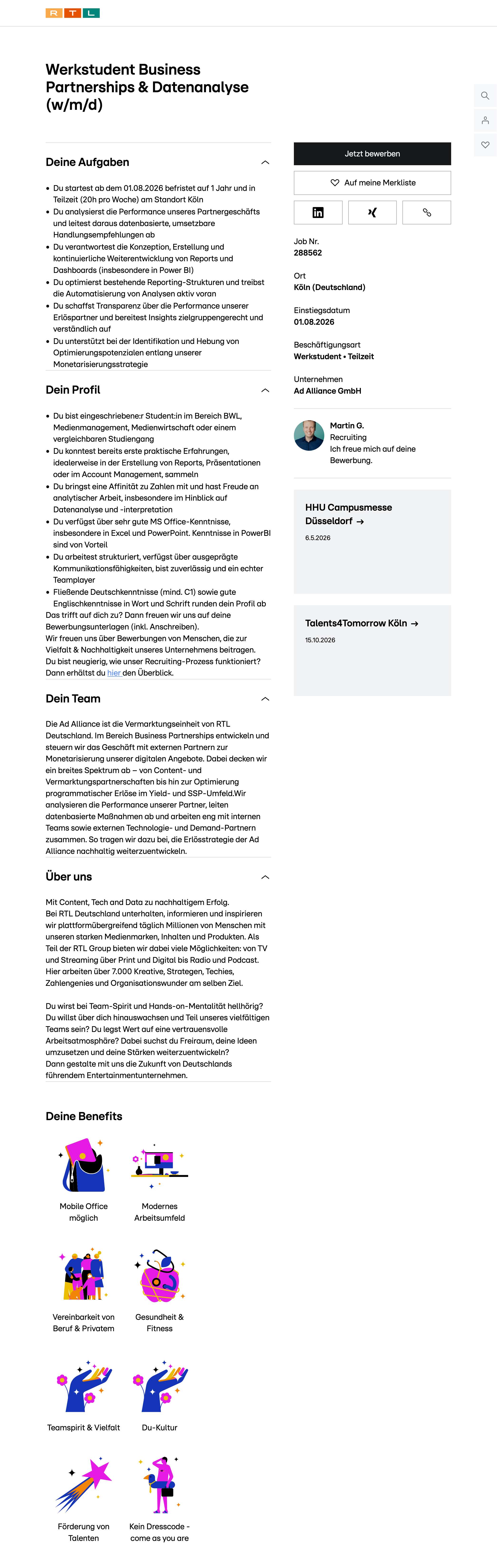 Werkstudent Business Partnerships & Datenanalyse (w/m/d)