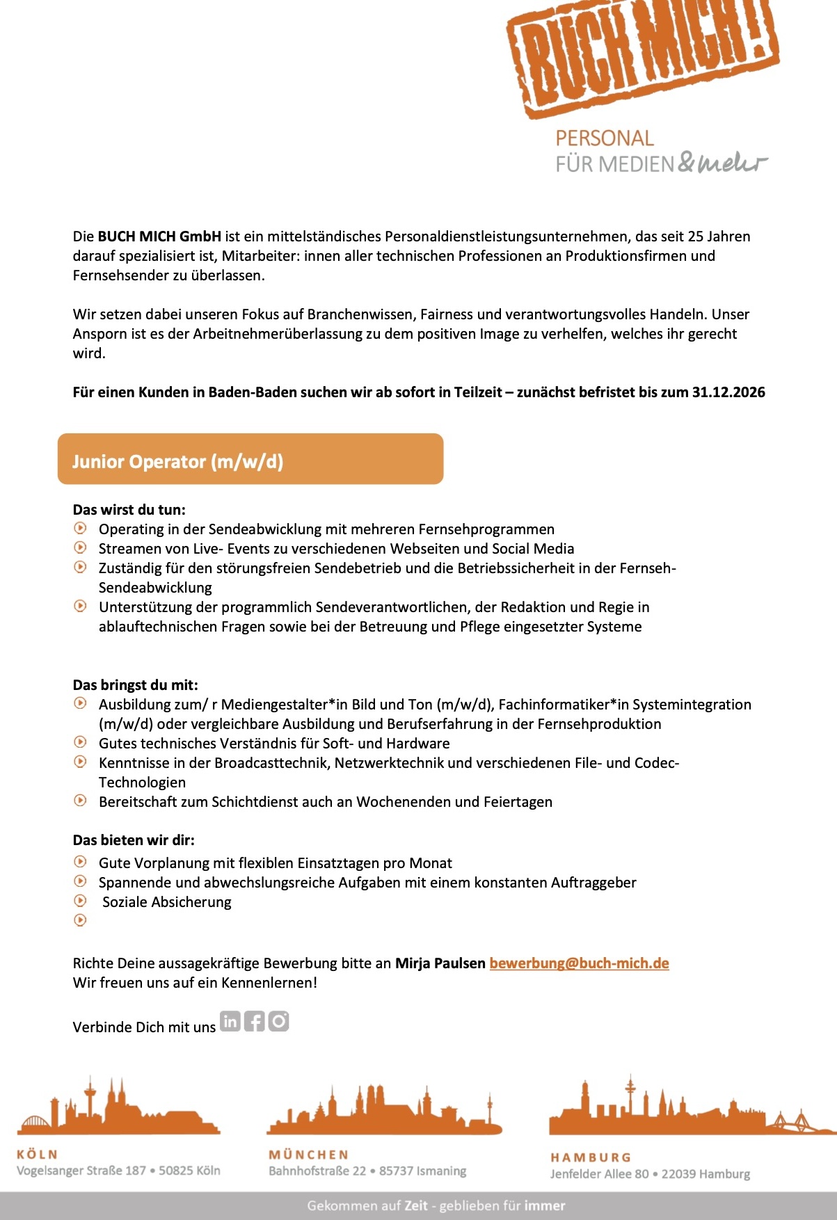 Junior Operator (m/w/d)