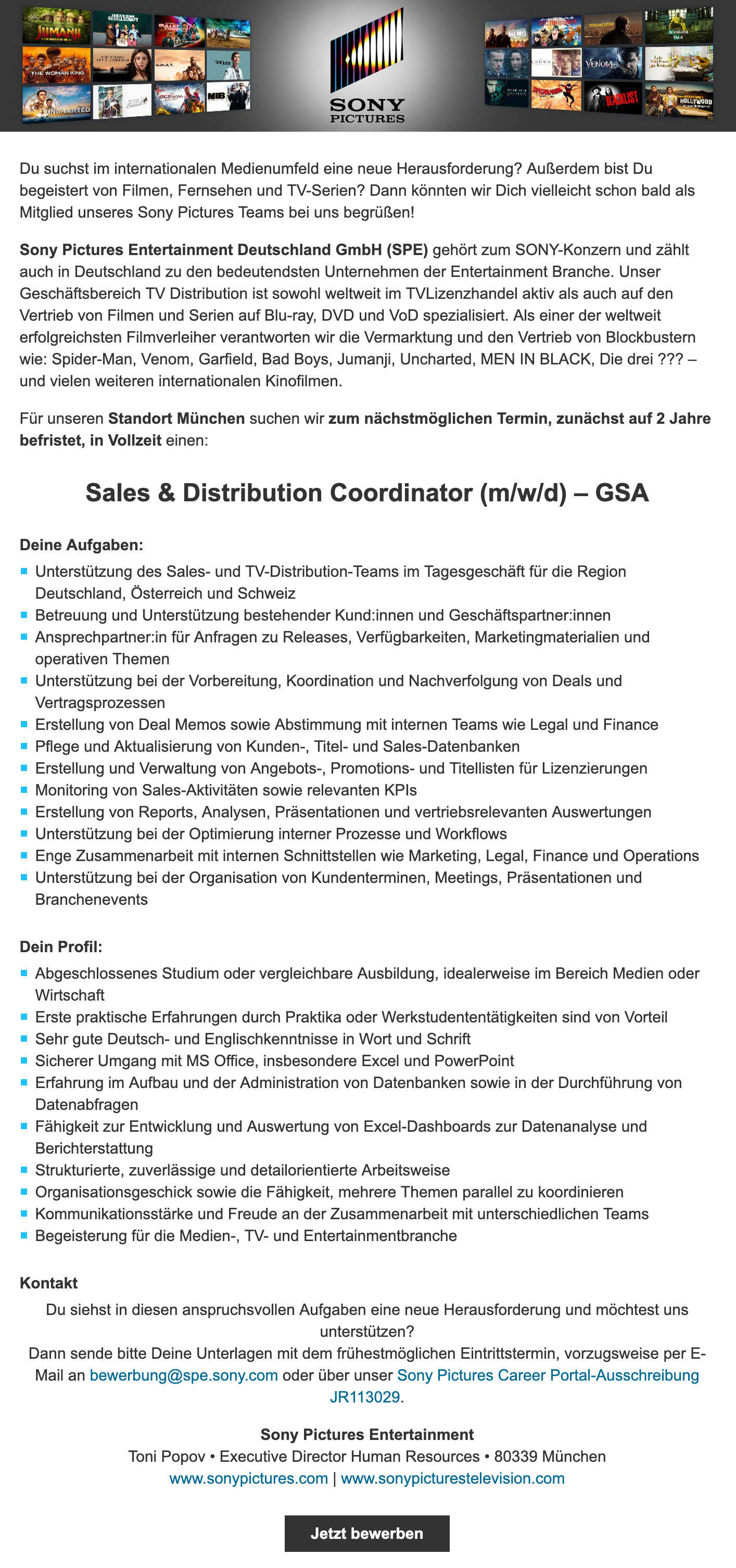 Sales & Distribution Coordinator (m/w/d) - GSA