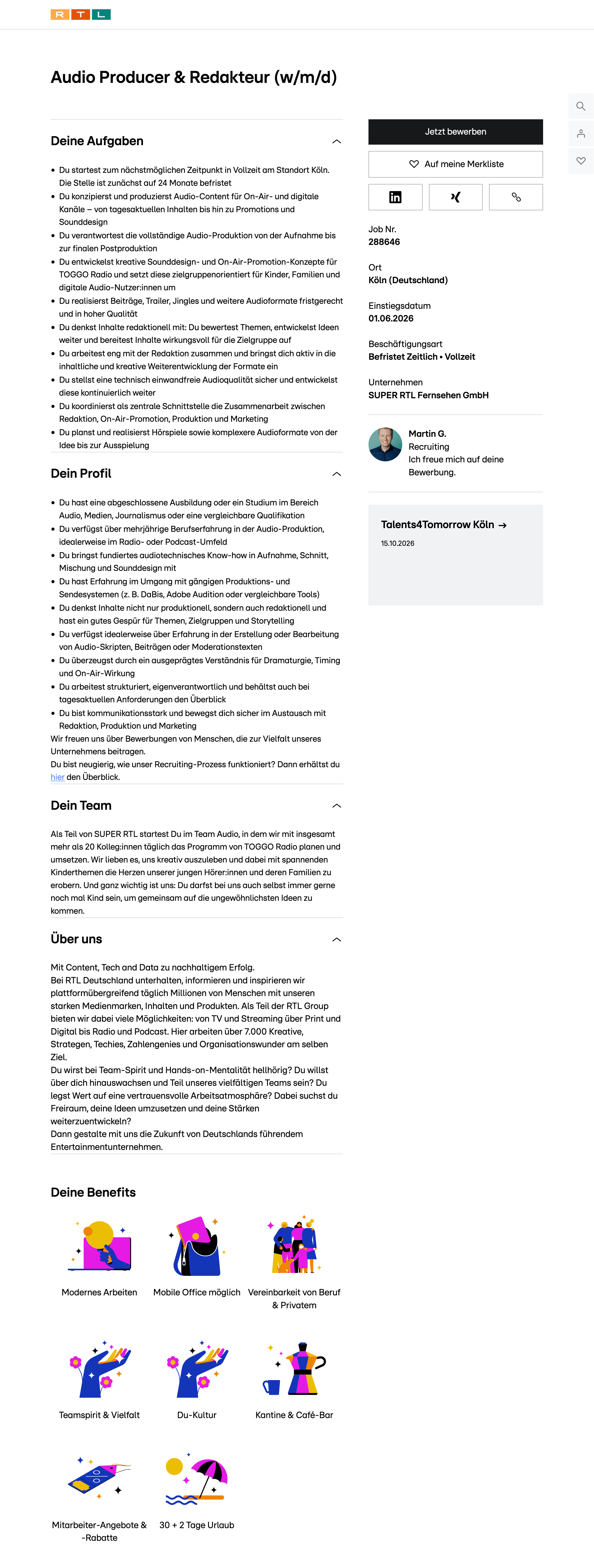 Audio Producer & Redakteur (w/m/d)